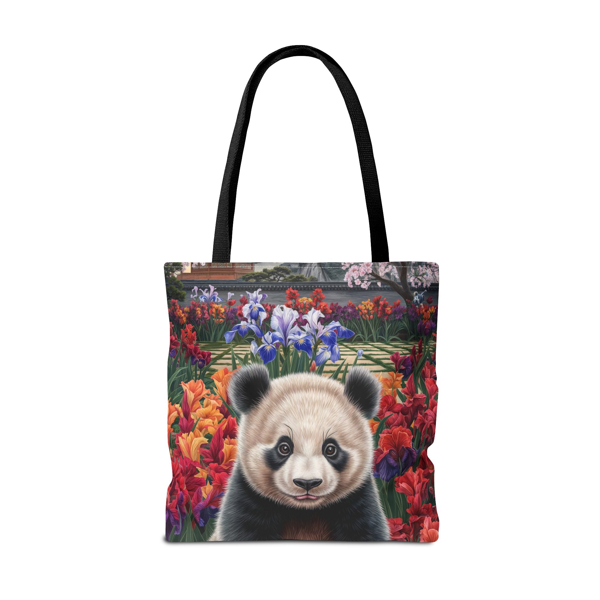 Adorable Panda Tote Bag - Floral Design for Animal Lovers