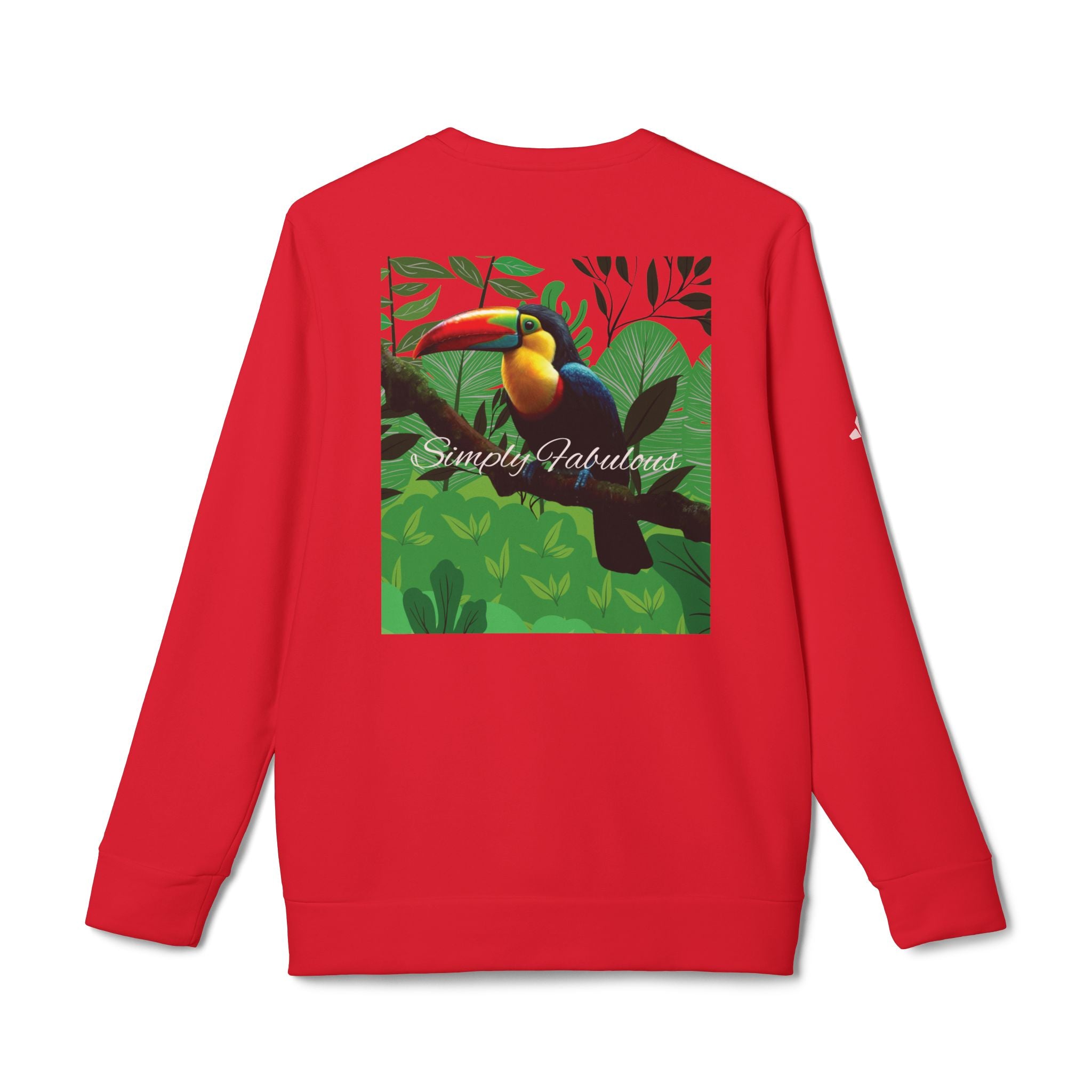 Adidas Unisex Fleece Crewneck Sweatshirt - Simply Fabulous Tropical Toucan Design