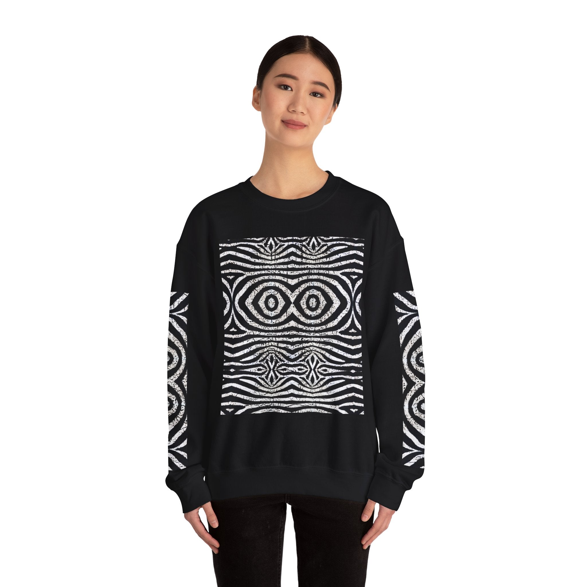 Abstract Tribal Pattern Unisex Heavy Blend Crewneck Sweatshirt