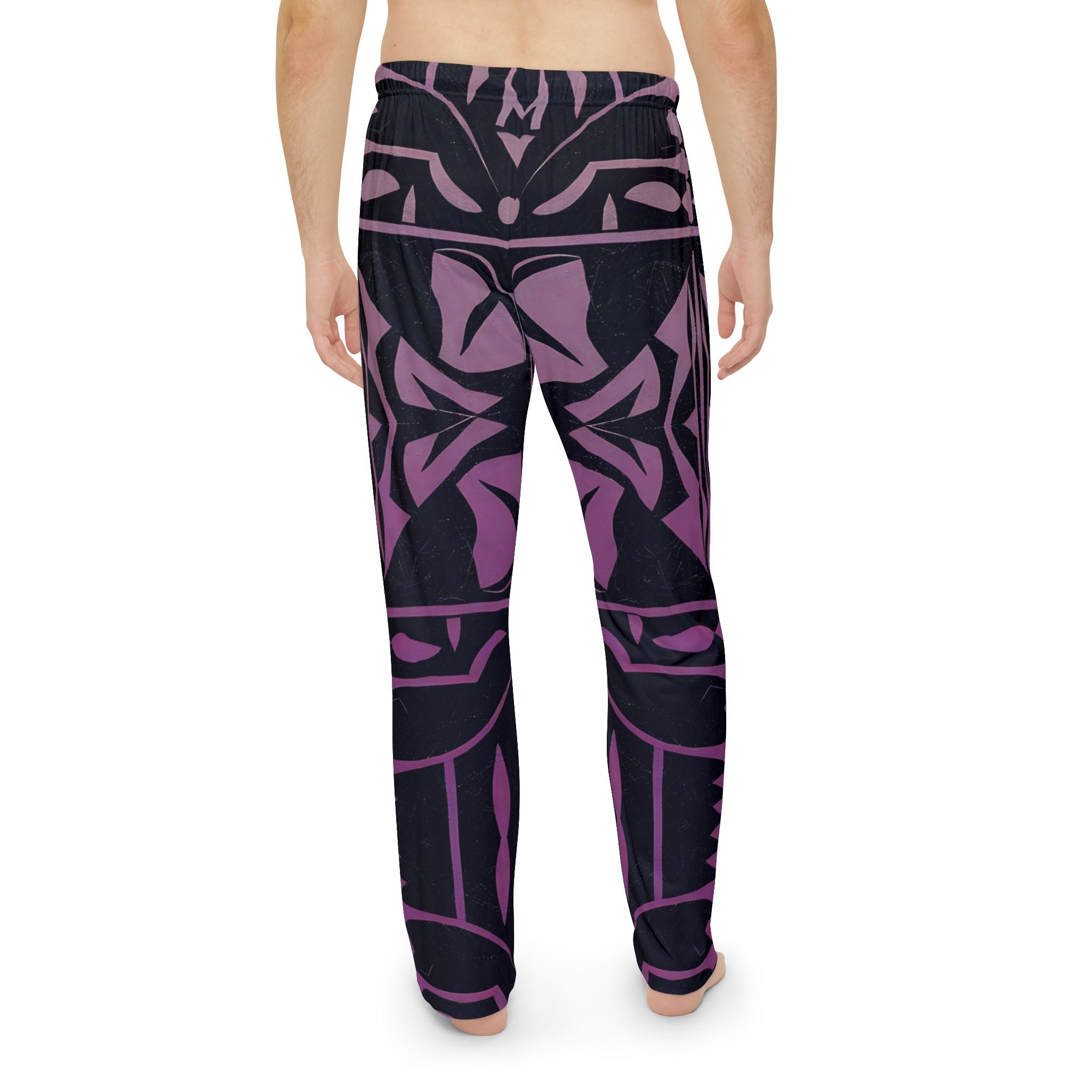 Men's Pajama Pants with Unique Geometric Design - Comfortable Loungewear for Relaxation and Sleep