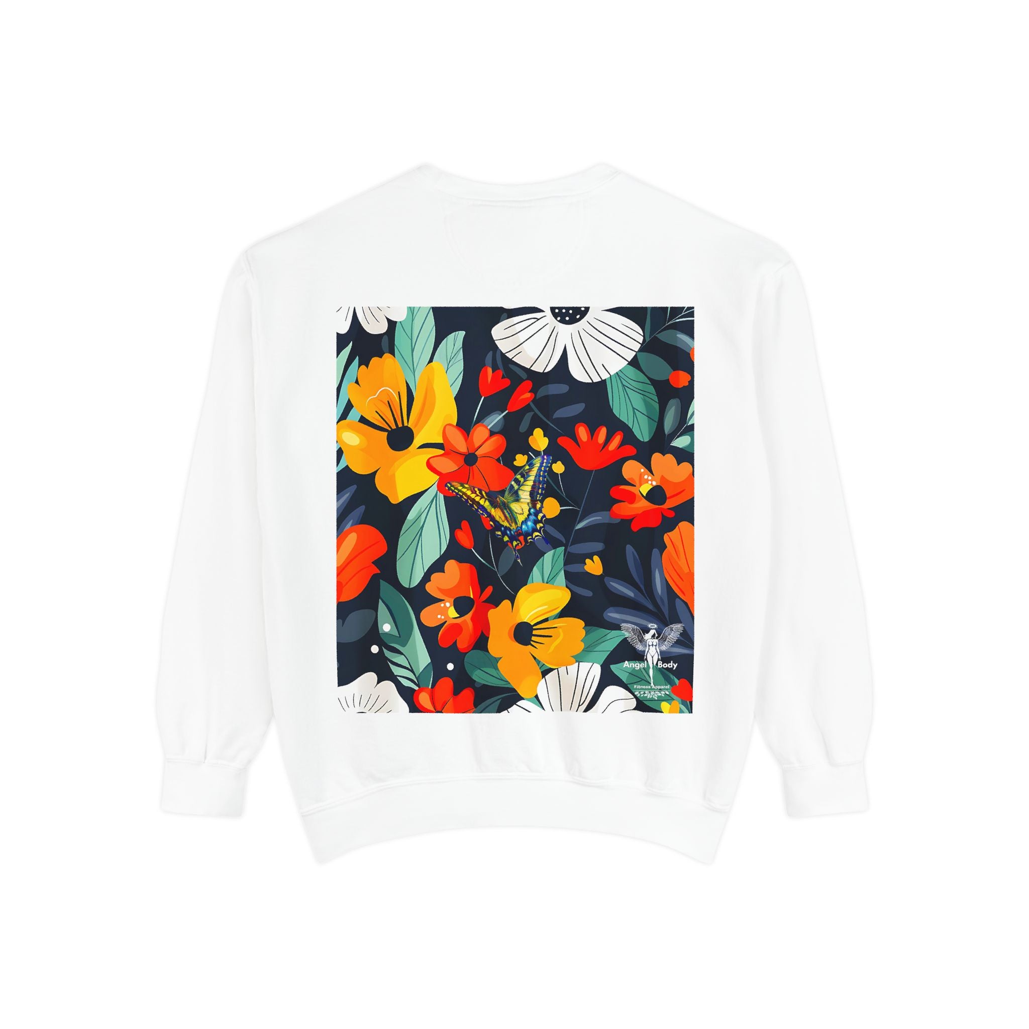 Vibrant Floral Unisex Garment-Dyed Sweatshirt - Perfect for Spring Celebrations