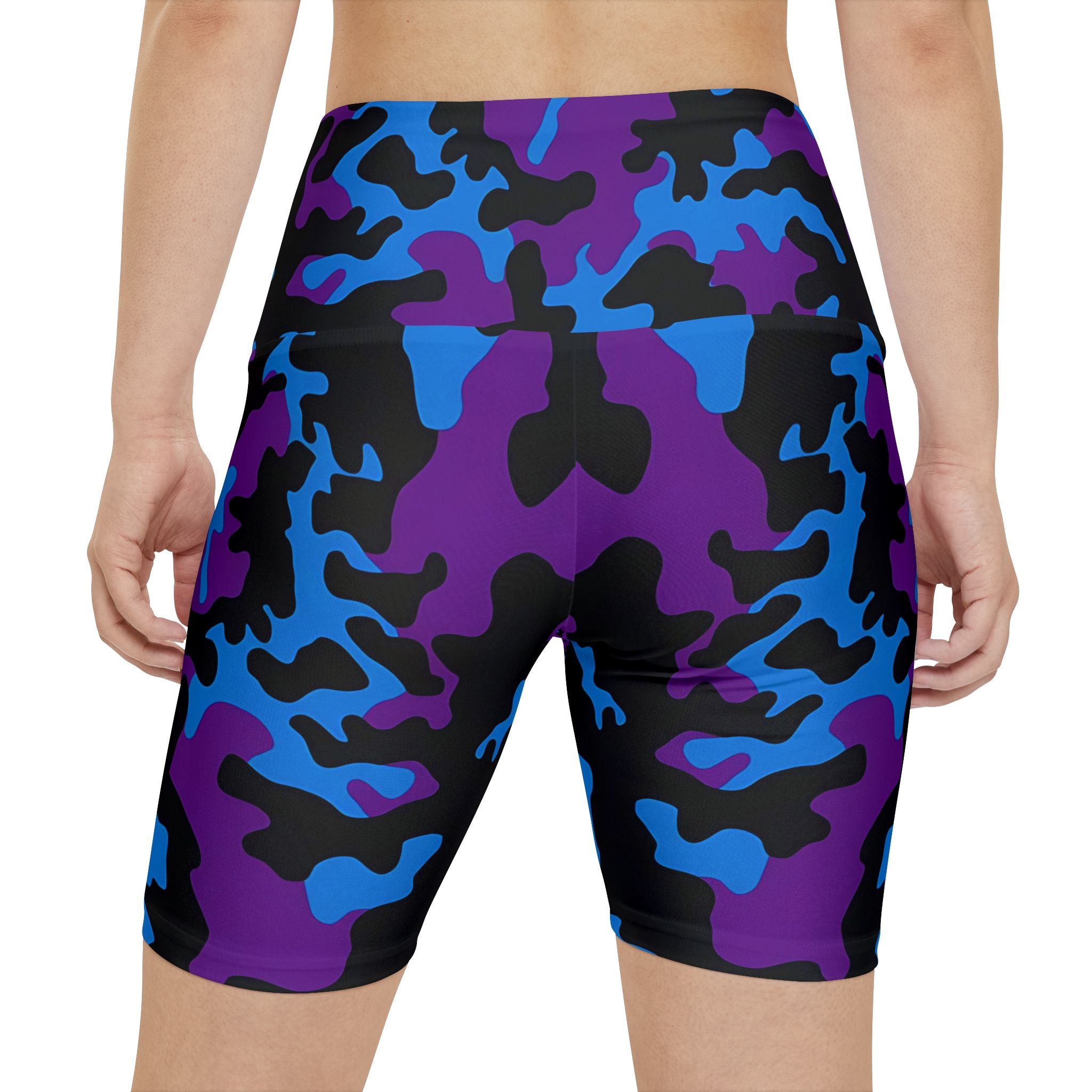 Vibrant Camo Women's Workout Shorts - High-Performance Activewear for Fitness Enthusiasts