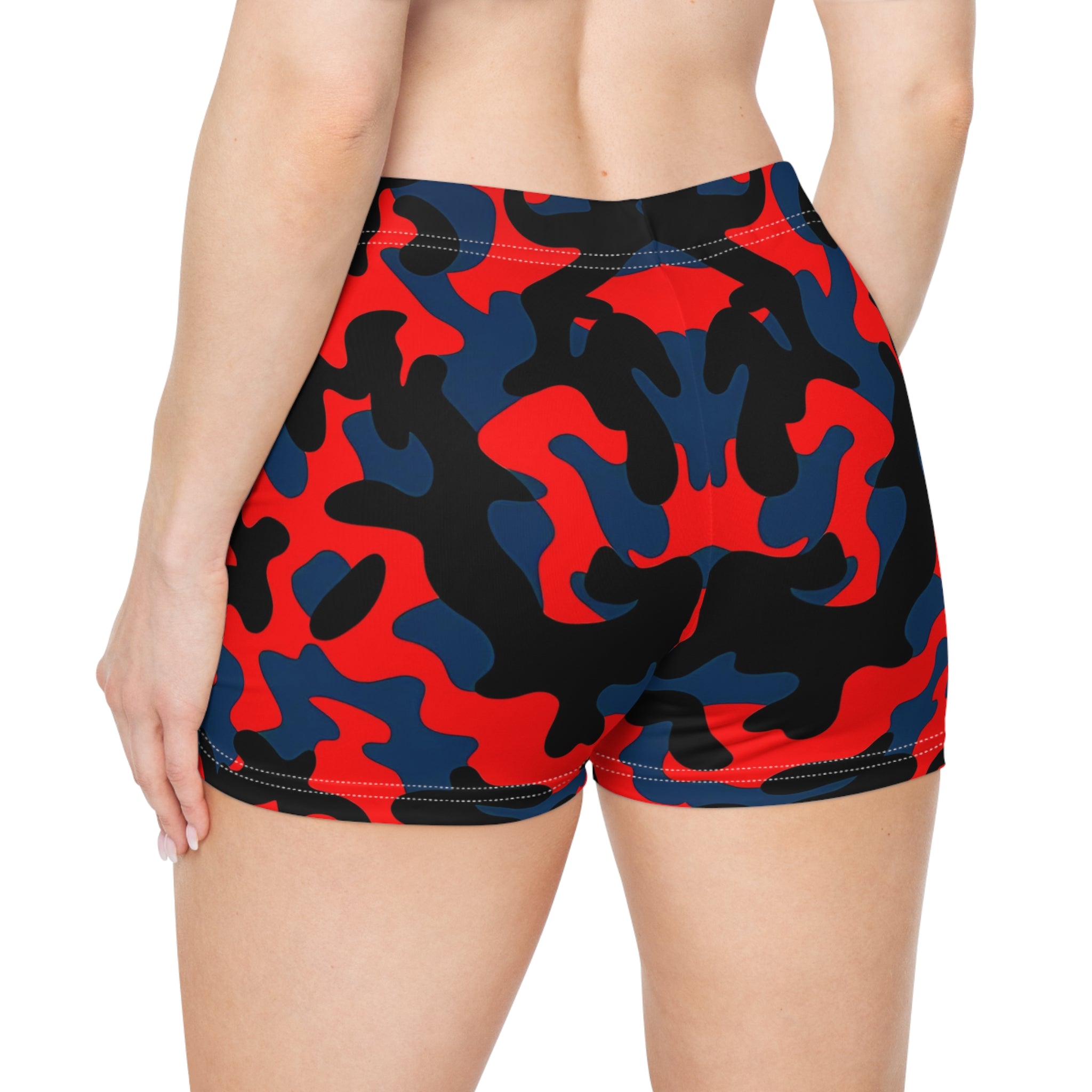 Women’s Camo Print Shorts - Vibrant Activewear for Summer Fun