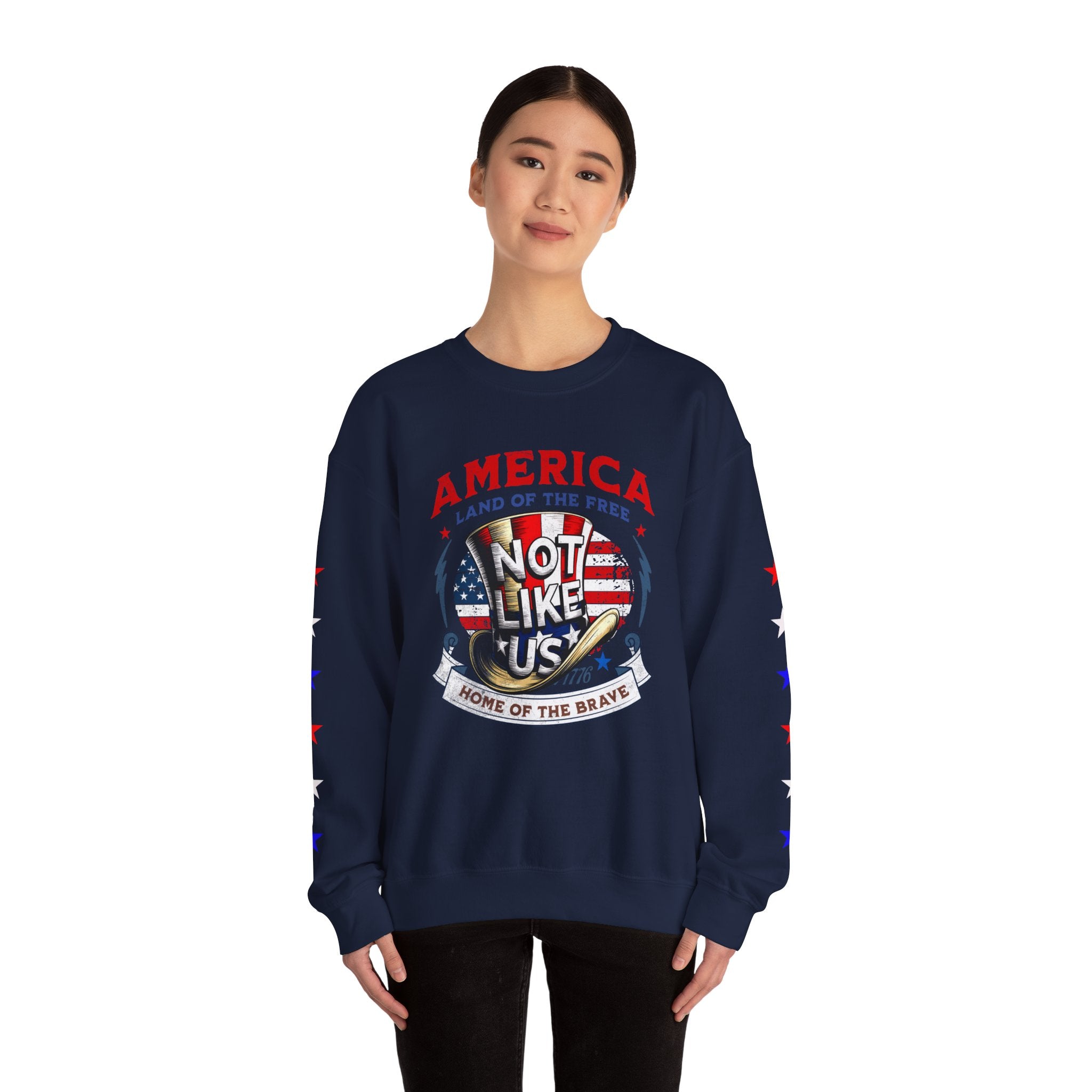 Patriotic Unisex Crewneck Sweatshirt - 'Not Like Us' American Pride