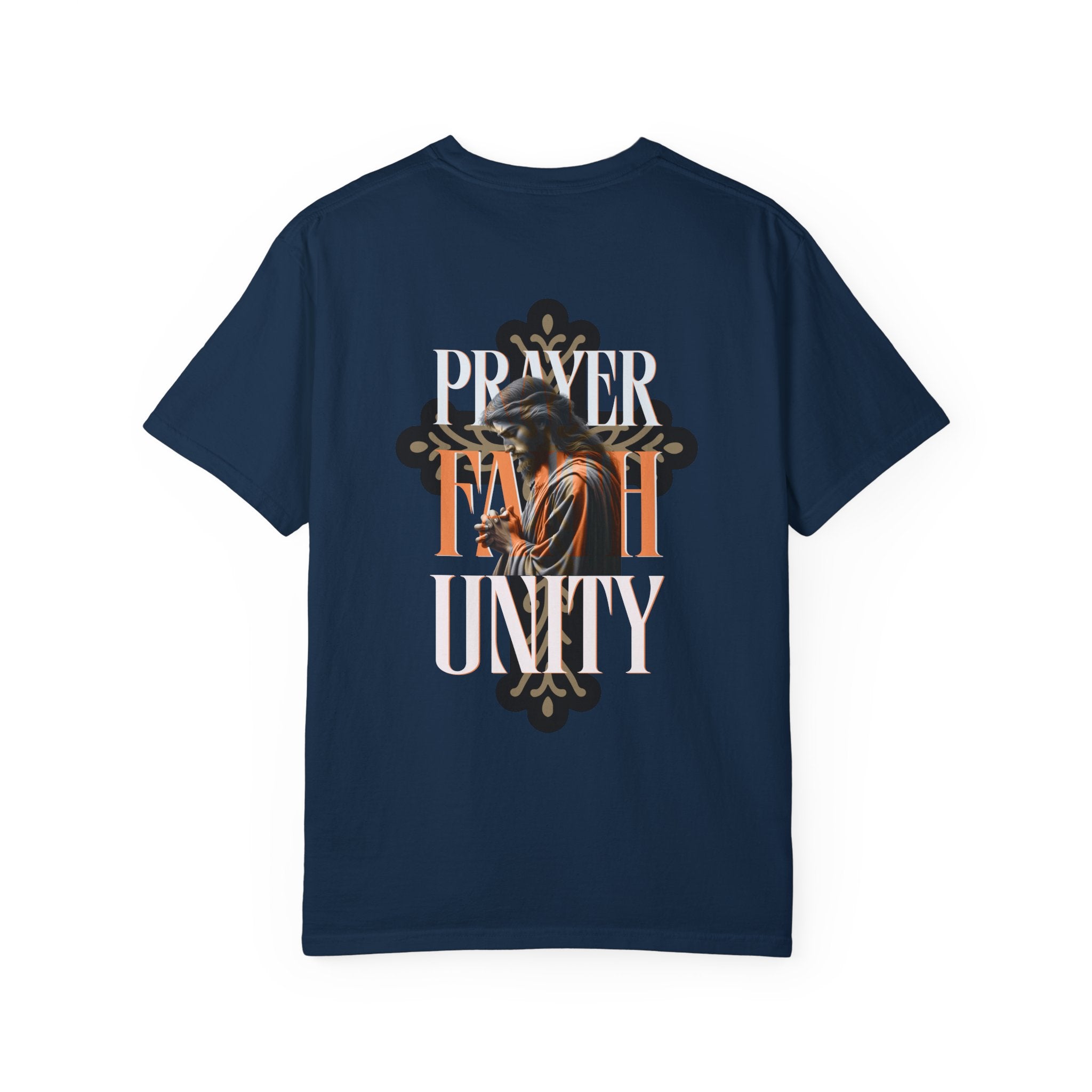 Garment-Dyed Faith & Unity T-Shirt - Prayer Design