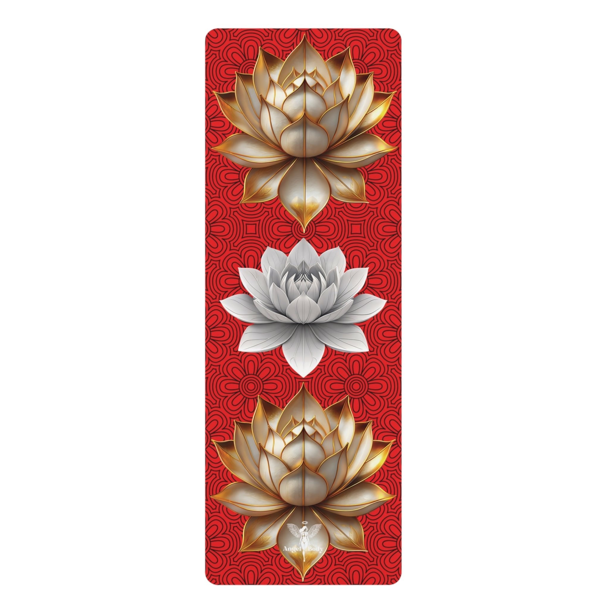 Yoga Mat - Colorful Lotus Flower Design for Meditation and Purity - Angel Body