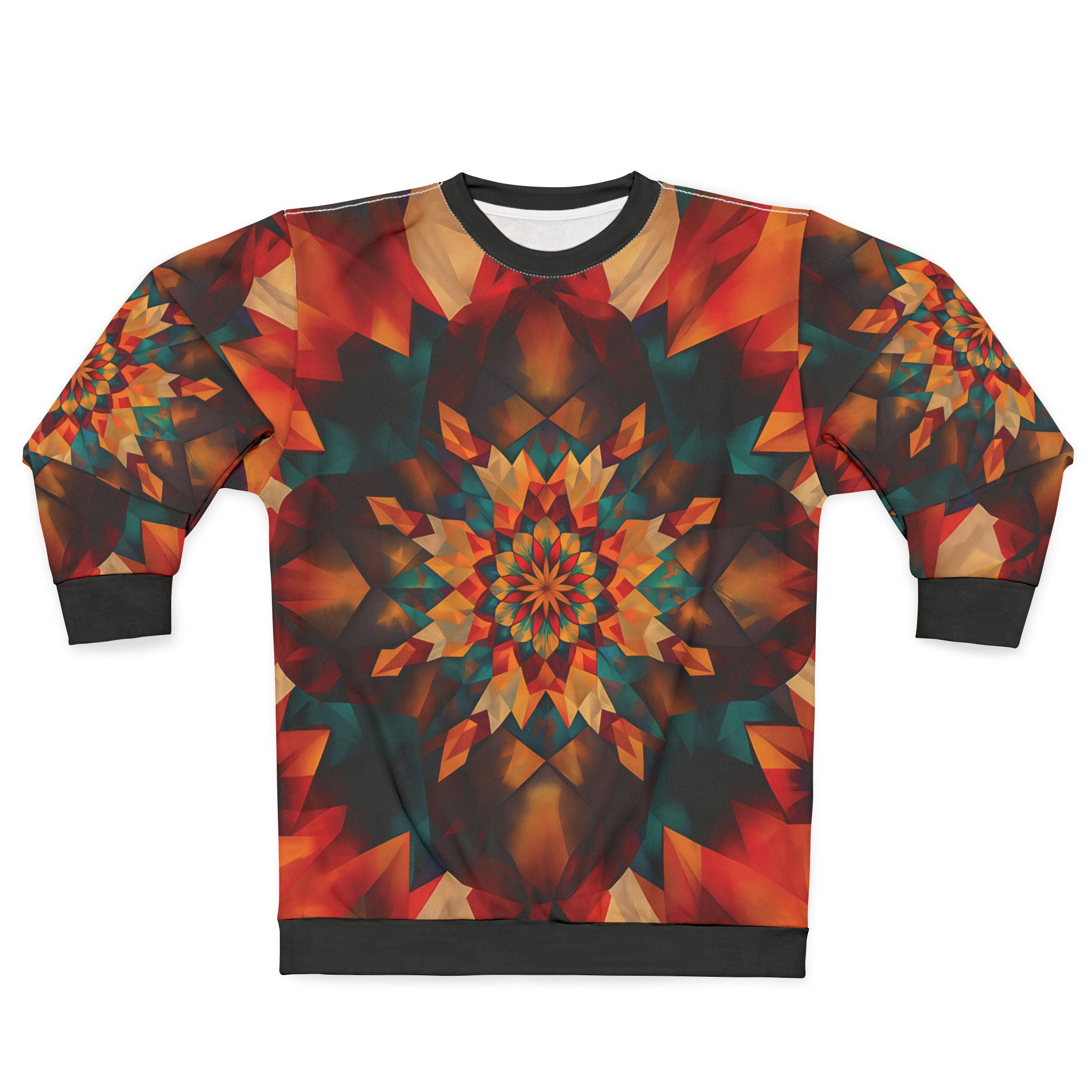 Vibrant Kaleidoscope Unisex Sweatshirt – Cozy Autumn Apparel for Warmth and Style