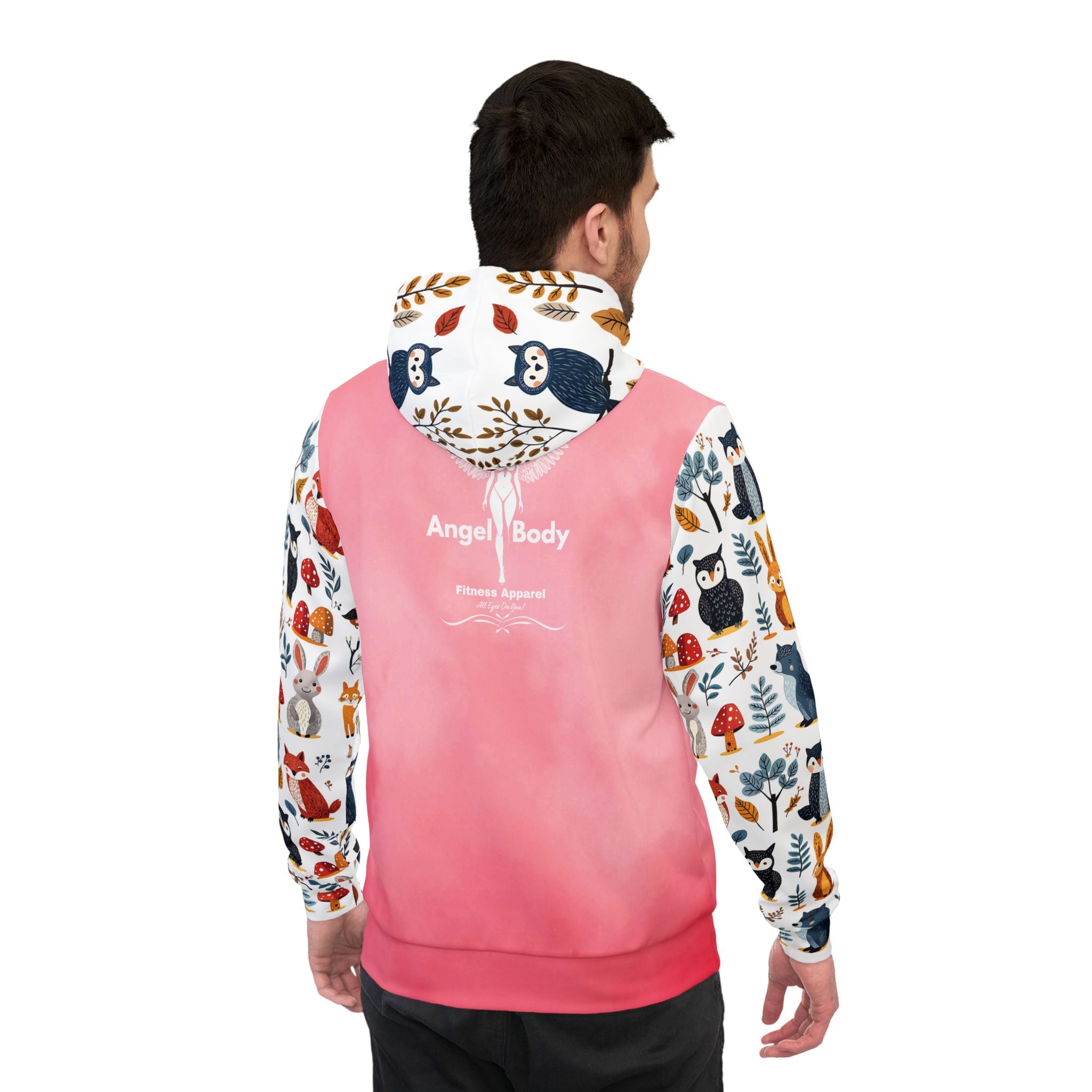 Whimsical Forest Animals Athletic Hoodie for Nature Lovers - Exclusive Design by Angel Body