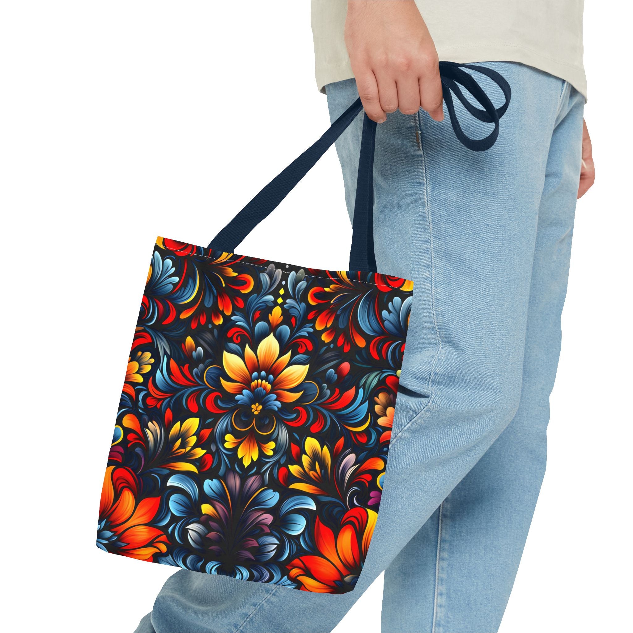 Vibrant Floral Tote Bag - Colorful Pattern for Everyday Use