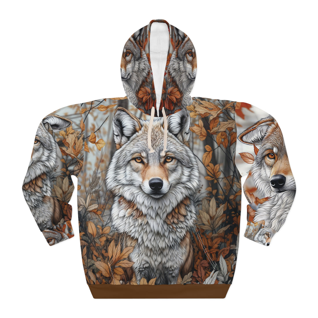 Majestic Northwestern Grey Timber Wolf Unisex Pullover Hoodie - Nature-Inspired Design for Outdoor Lovers