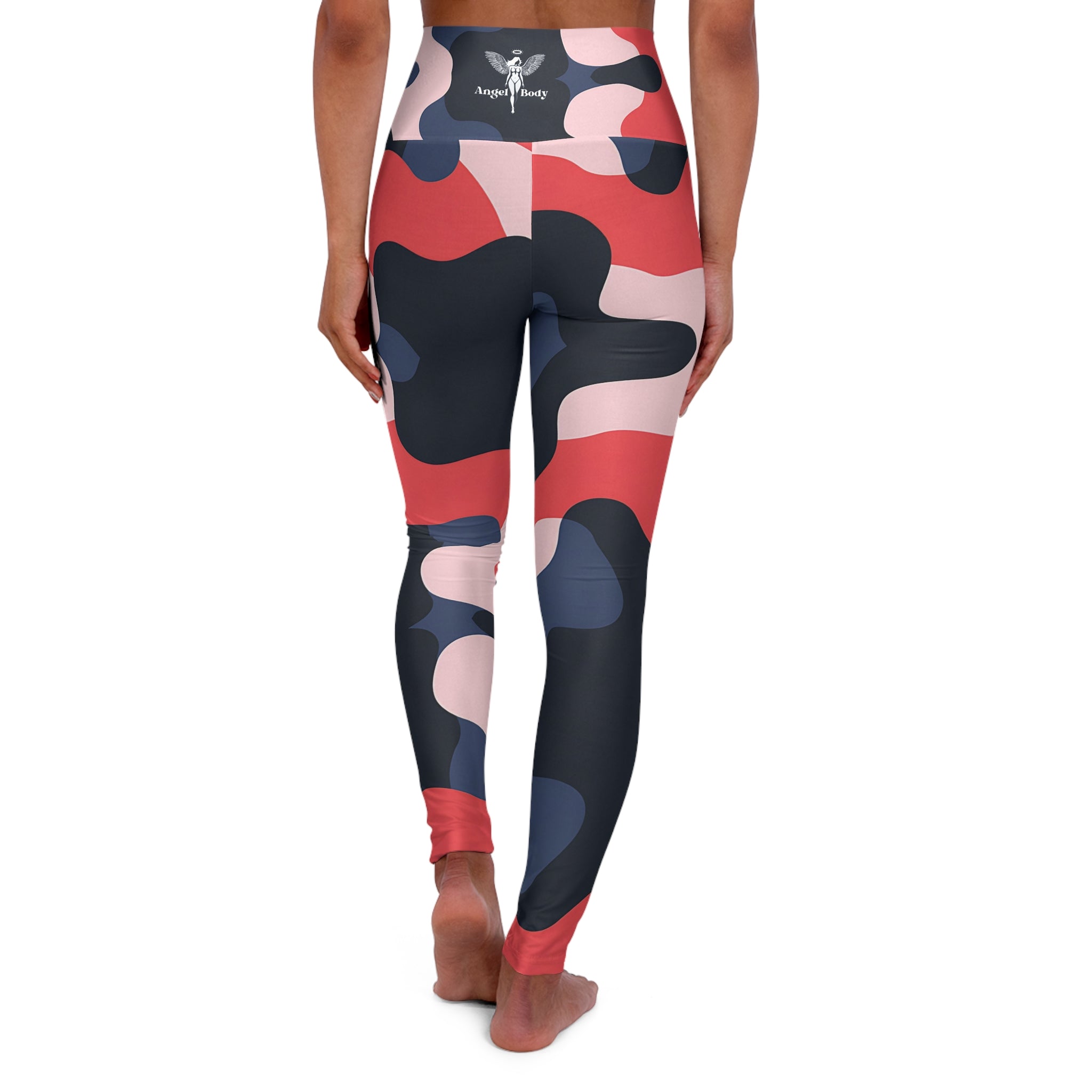 New Custom design High Waisted Yoga Leggings - Colorful Abstract Camouflage Design for Active Angel Body Lifestyle