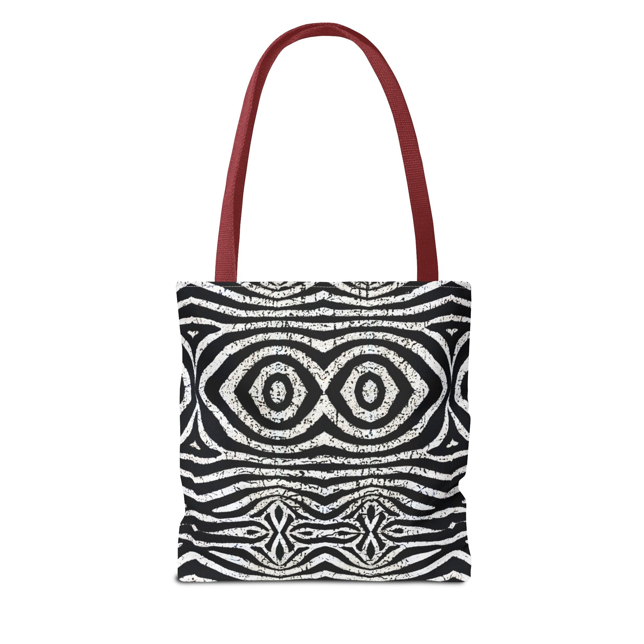 Trendy Black and White Tote Bag with Abstract Pattern | Stylish and Versatile Carryall