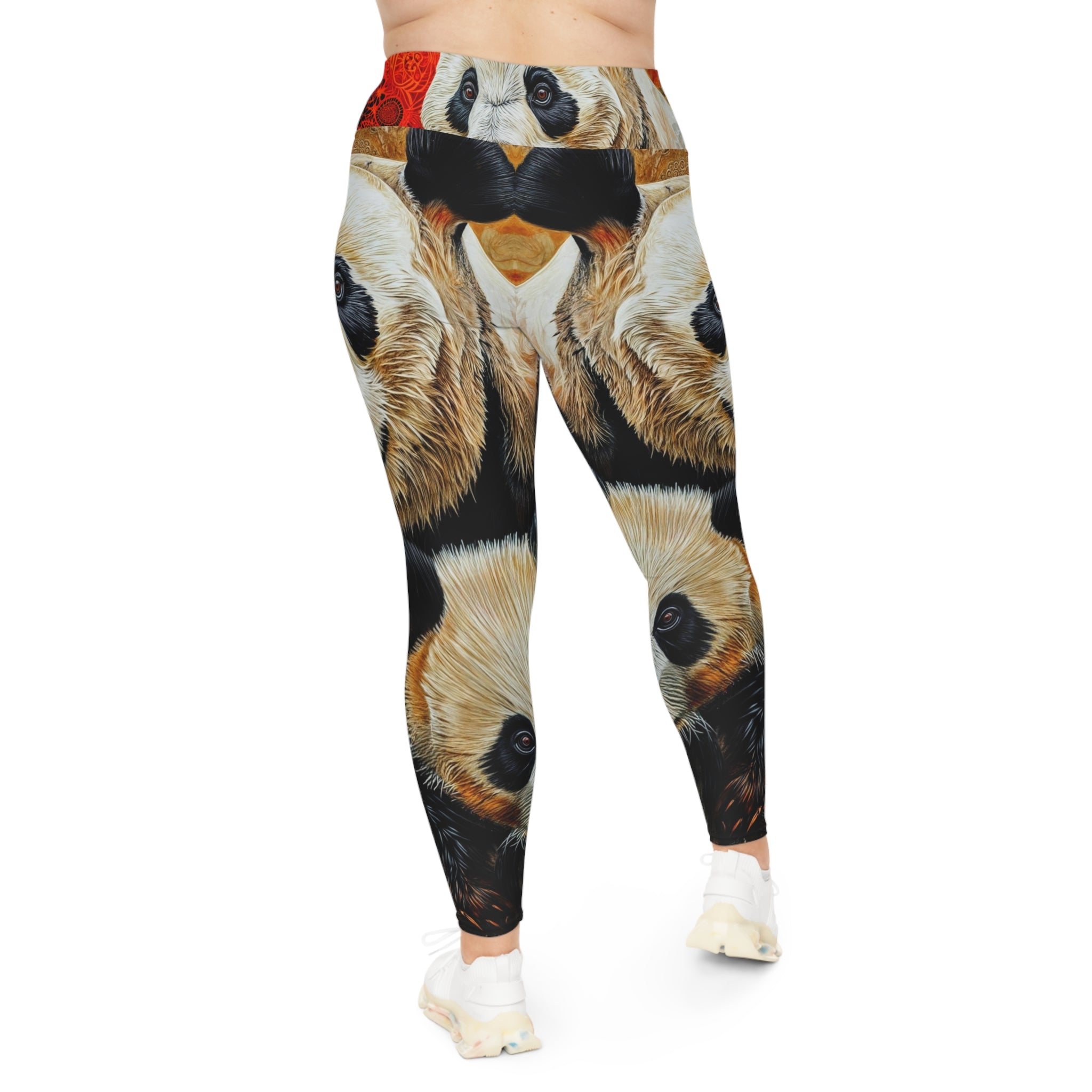 Vibrant Panda Print Plus Size Leggings for Comfort and Style