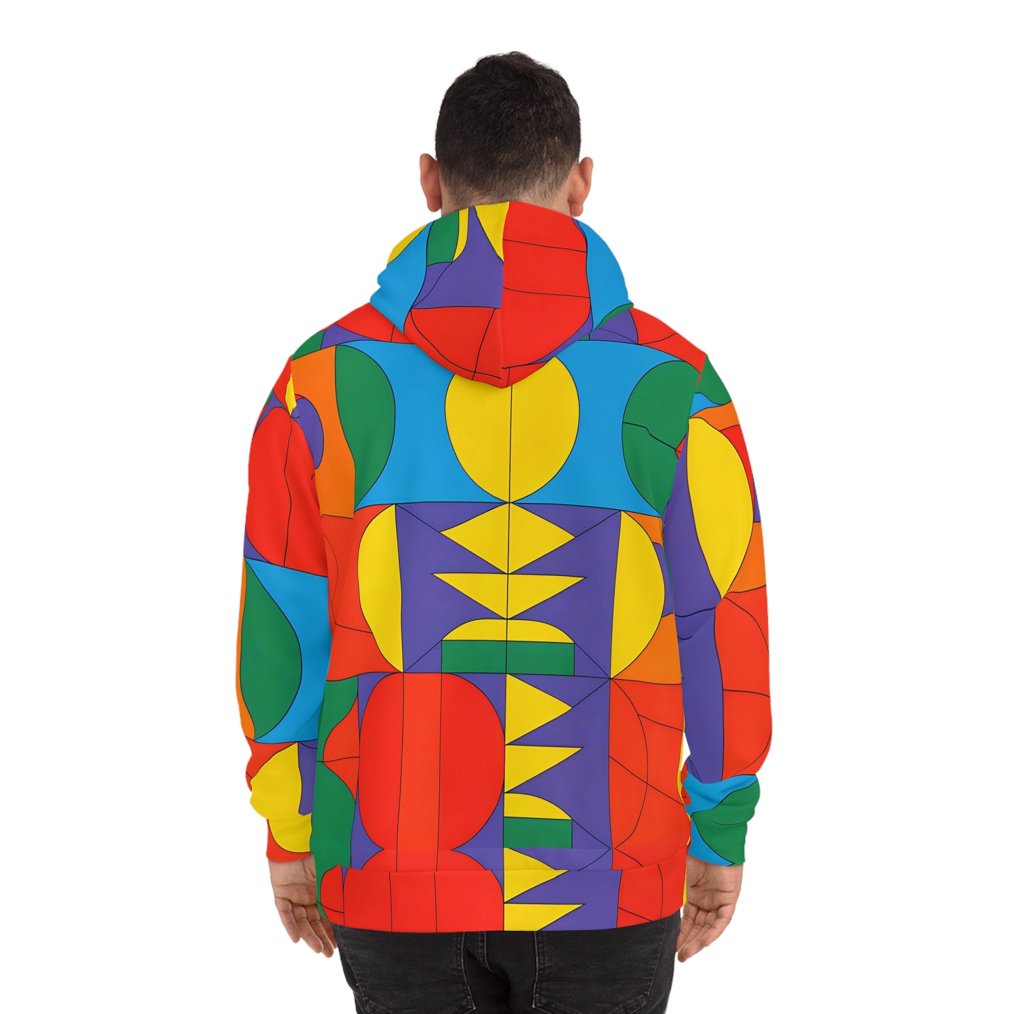 Unisex Vibrant Geometric Fashion Hoodie - Colorful Artwear for Bold Style