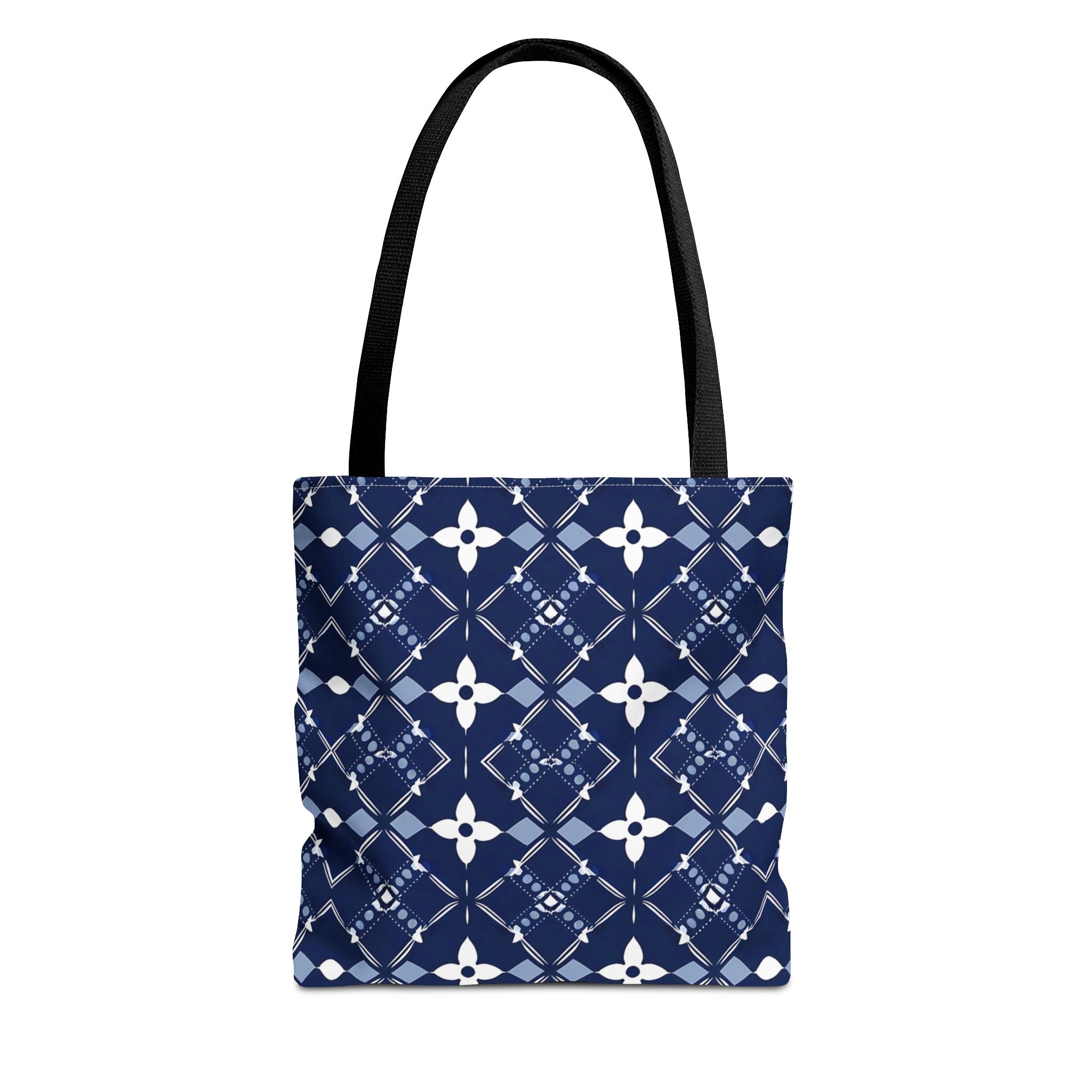 Navy Floral Pattern Tote Bag - Stylish & Versatile for Everyday Use