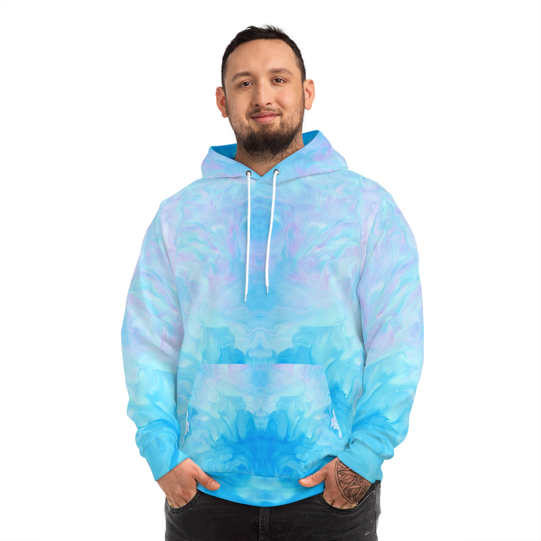 Sugar Rush Marbled Fashion Hoodie - Cool Ocean Vibes with Fun Slogan