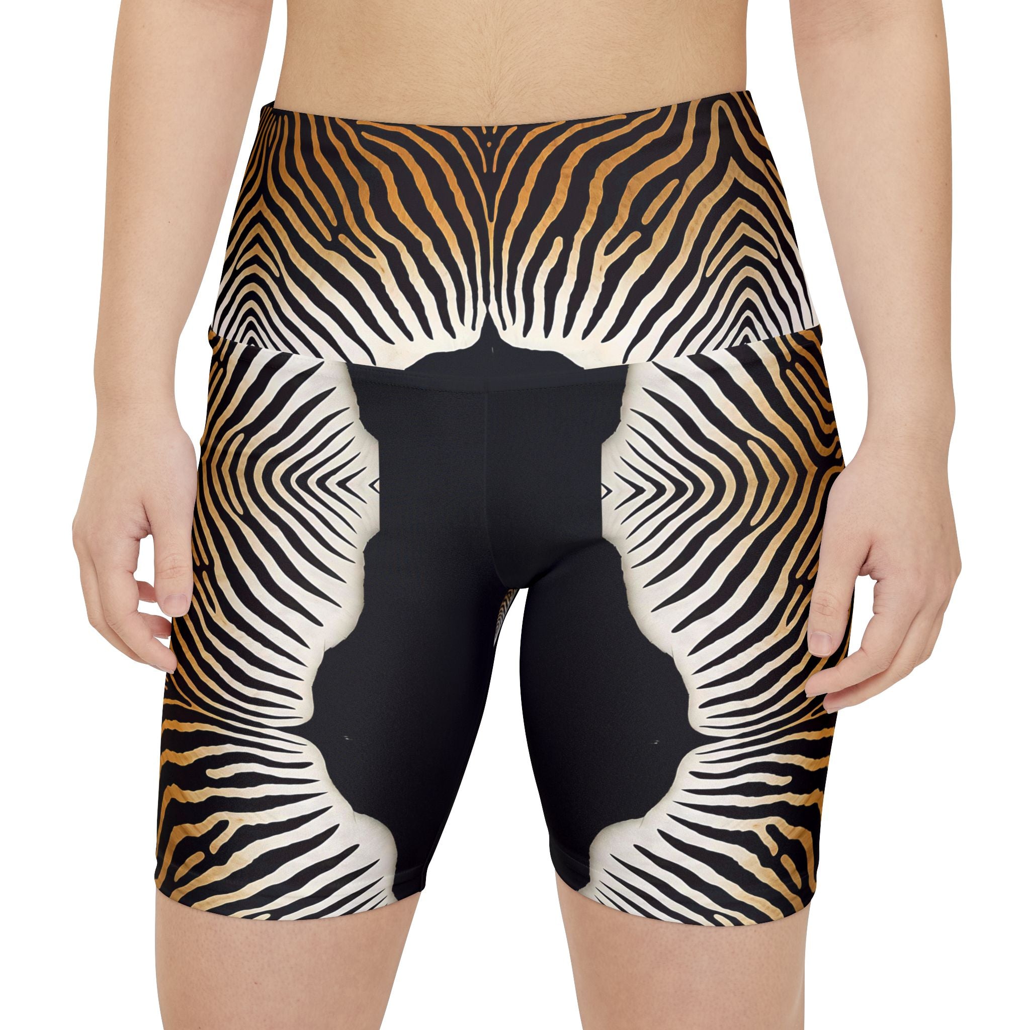 Women's Zebra  Print Workout Shorts - Stylish Activewear for Fitness Enthusiasts