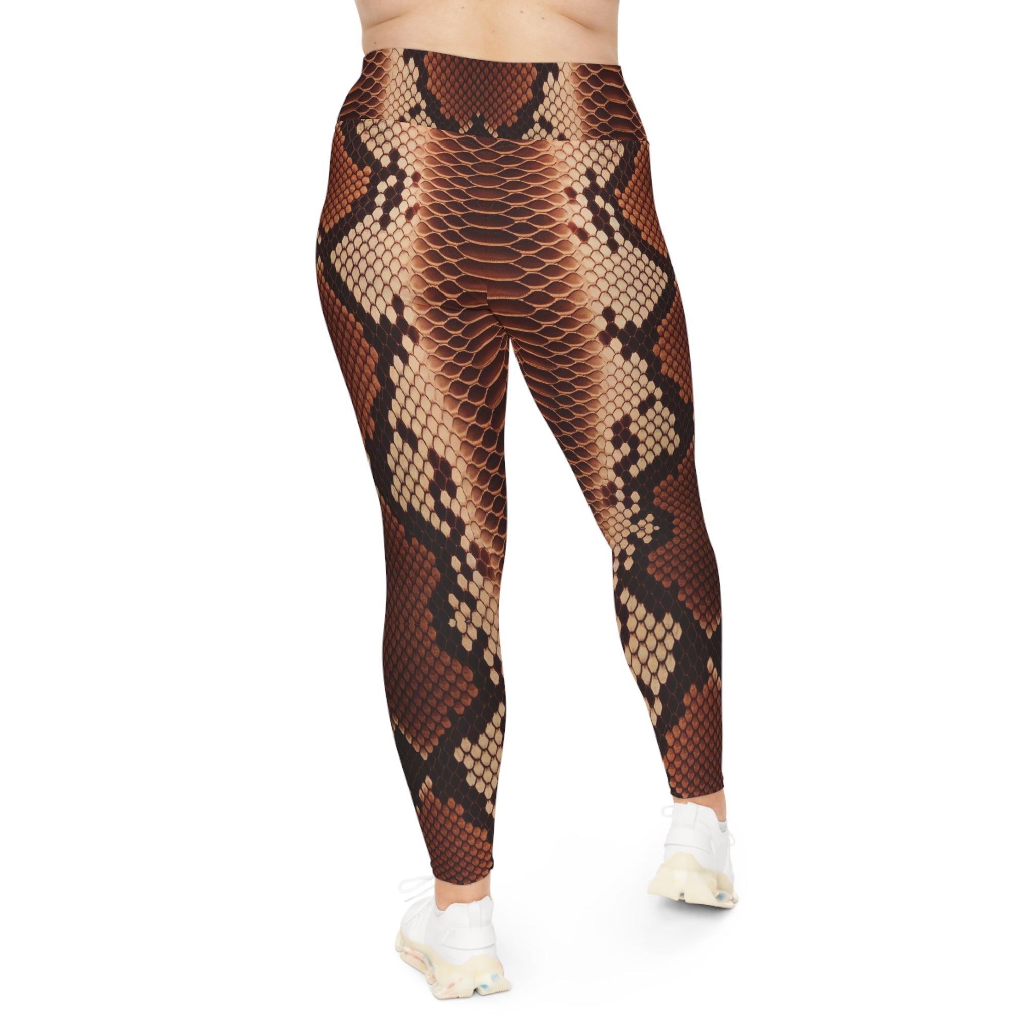 Stylish Plus Size Python Print Leggings - Comfortable & Trendy Activewear