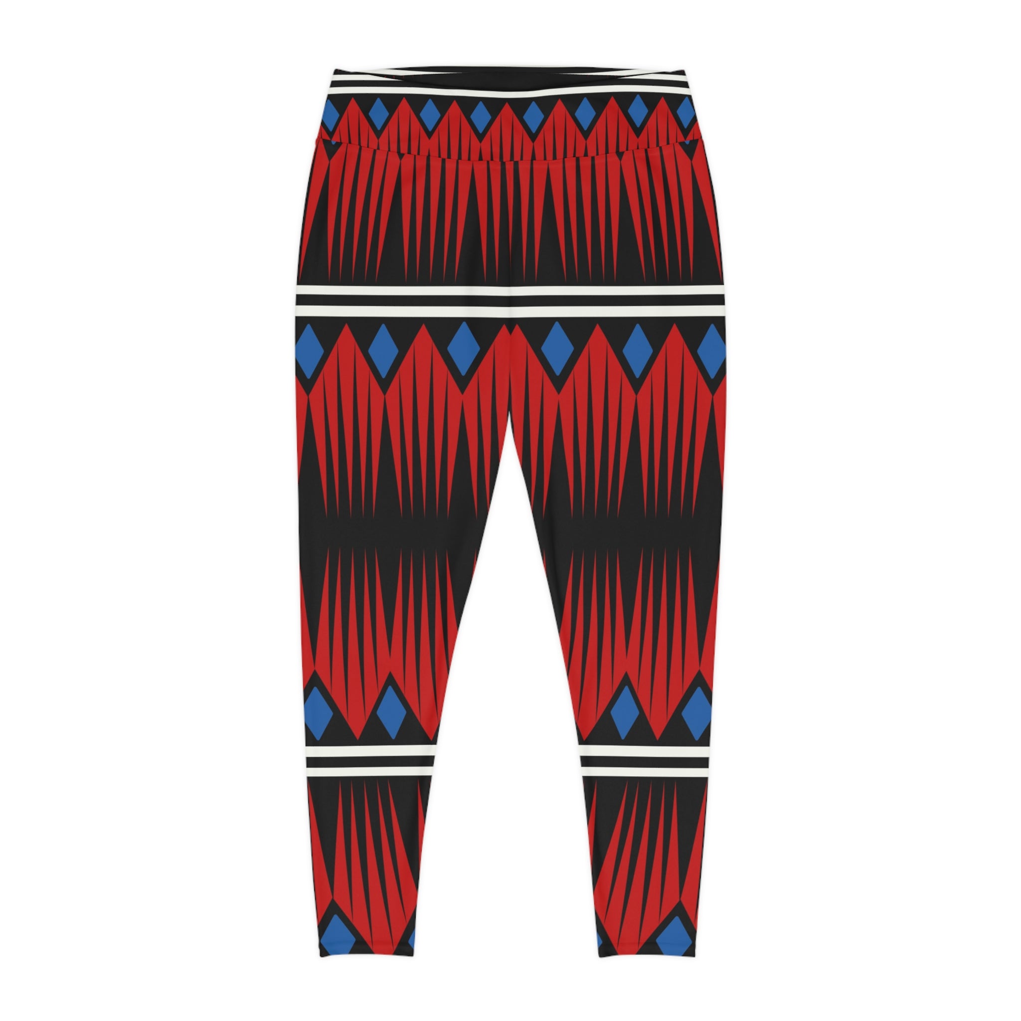 Woman's Bold Tribal Print Plus Size Leggings for Active Comfort