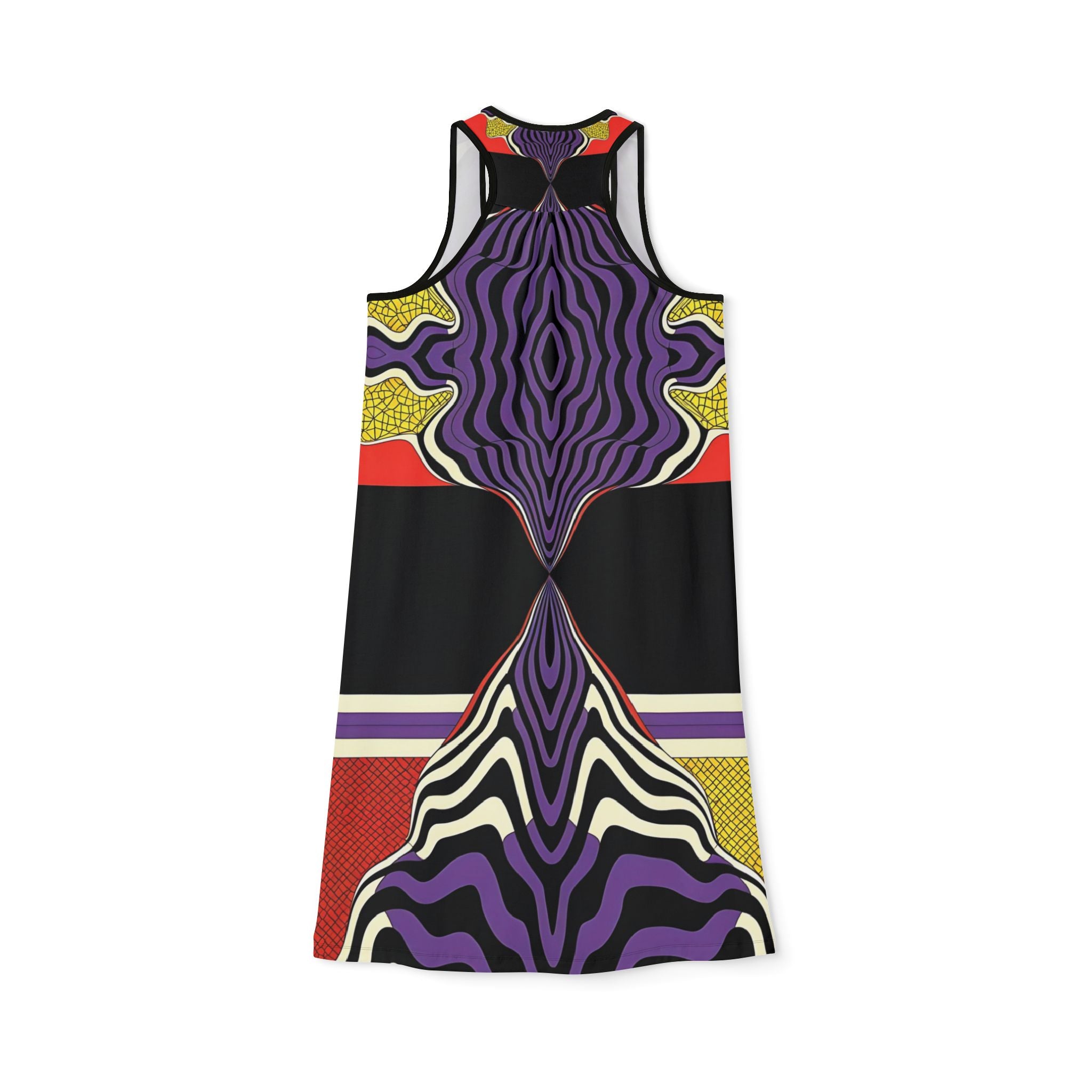 Vibrant Racerback Dress with Abstract Art Print