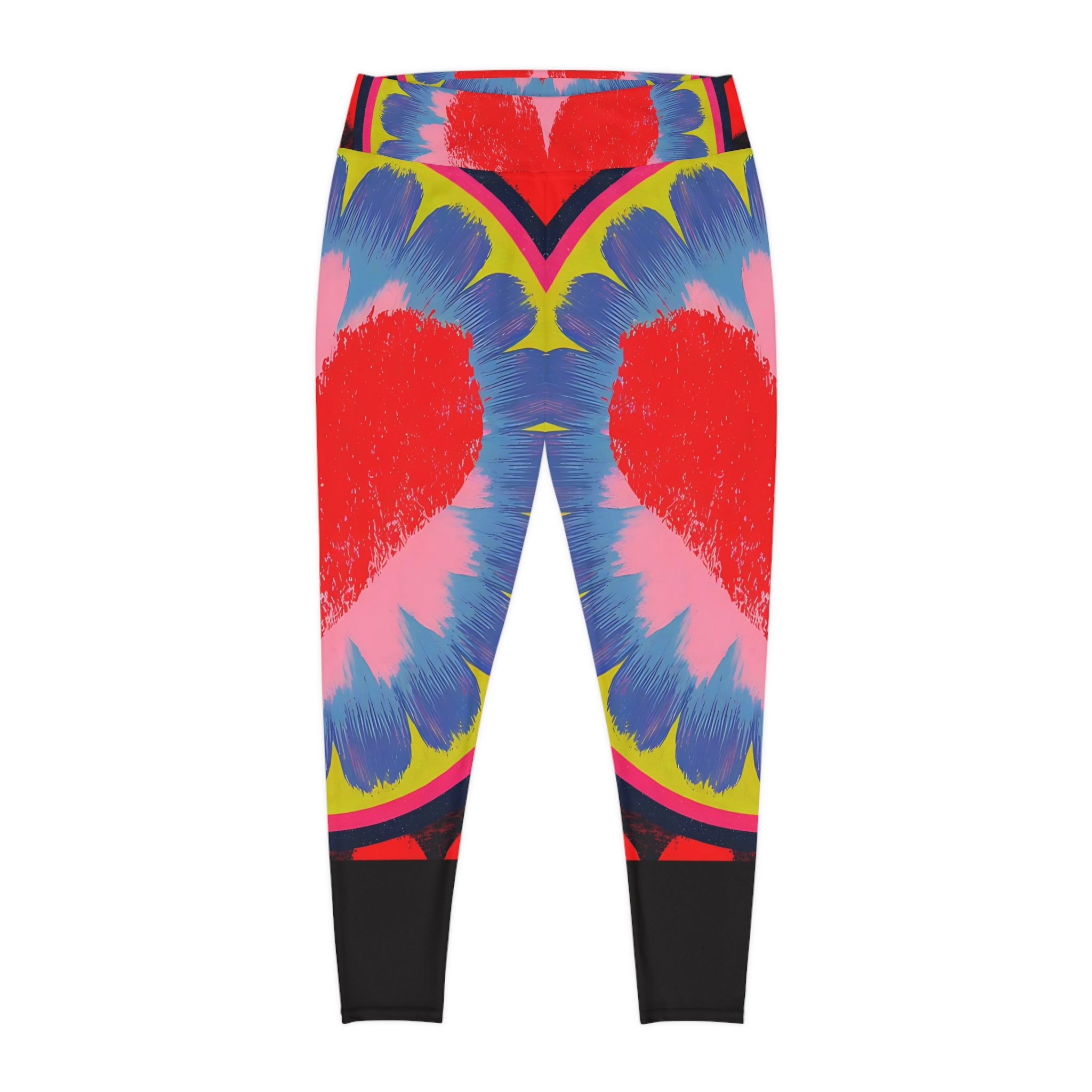 Woman Vibrant Heart Plus Size Leggings for Comfort & Style