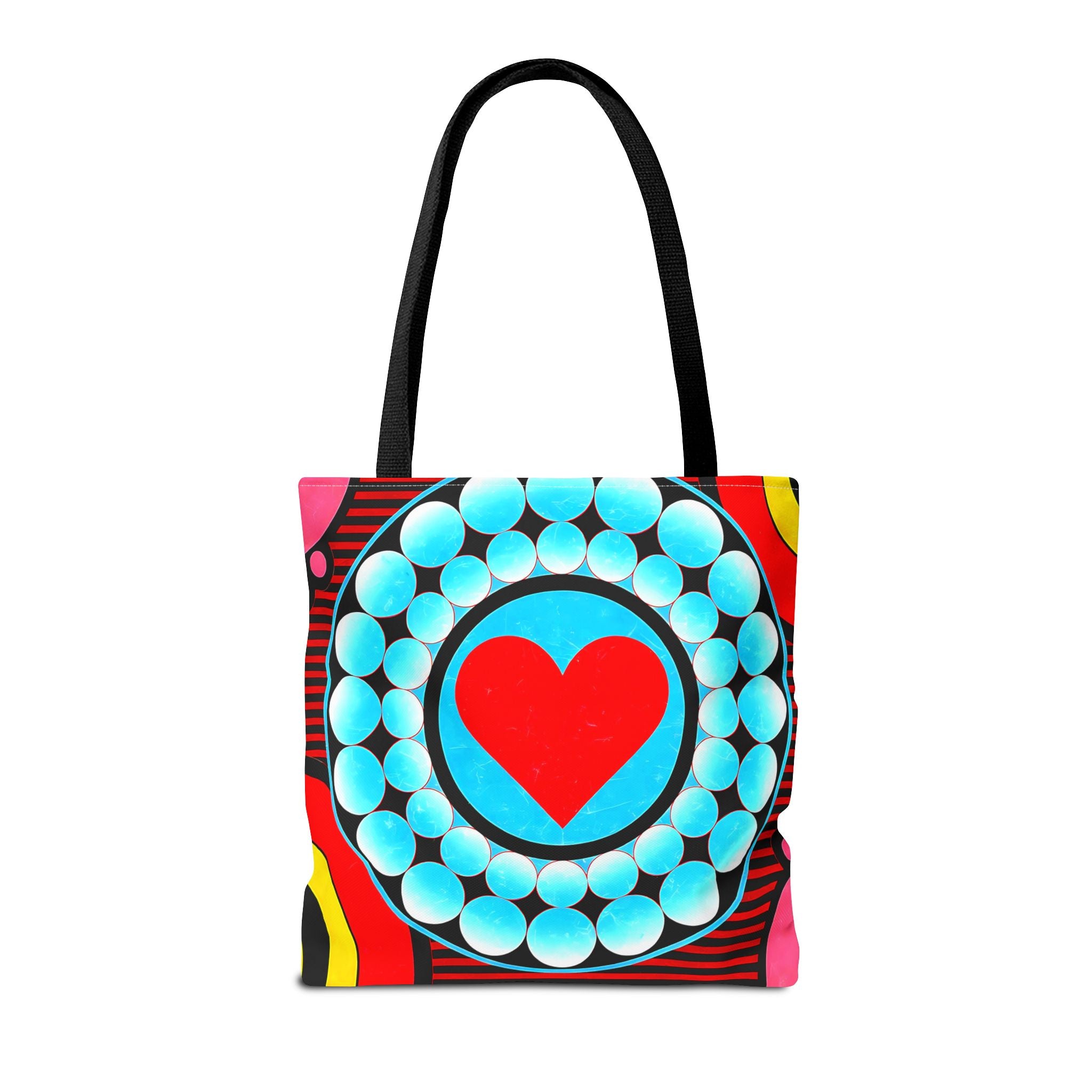 Colorful Heart Pattern Tote Bag - Perfect for Love and Festivals