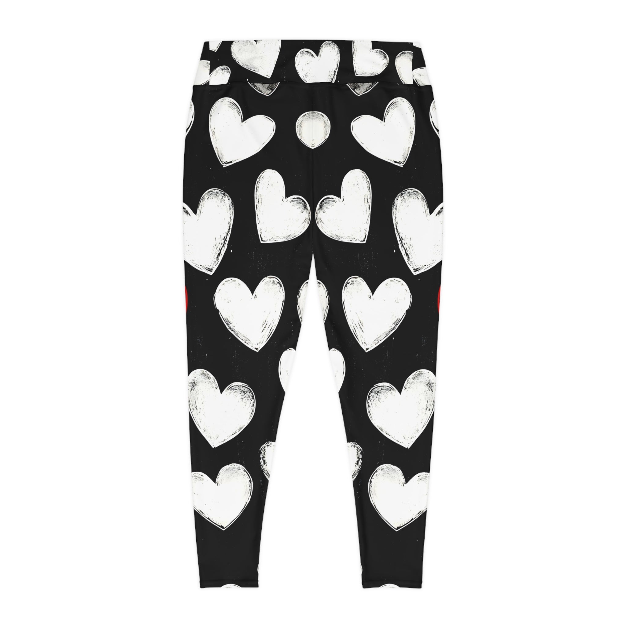 Plus Size Heart Print Leggings - Stylish and Comfortable for Everyday Wear