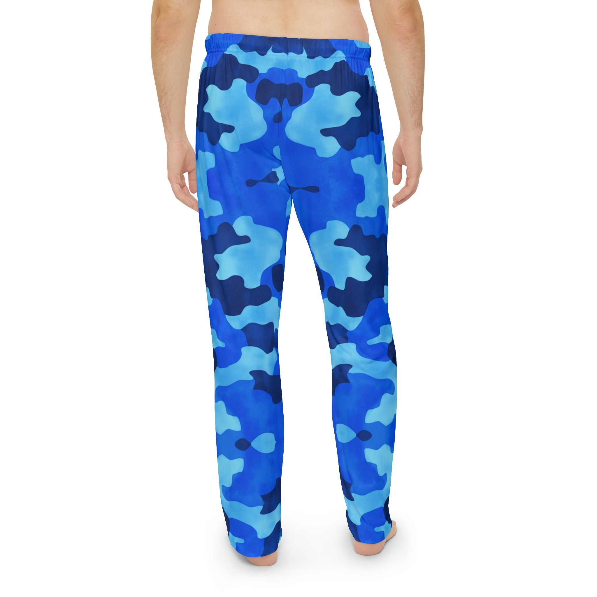 Blue Camo Men's Pajama Pants - Comfortable Sleepwear for Relaxation