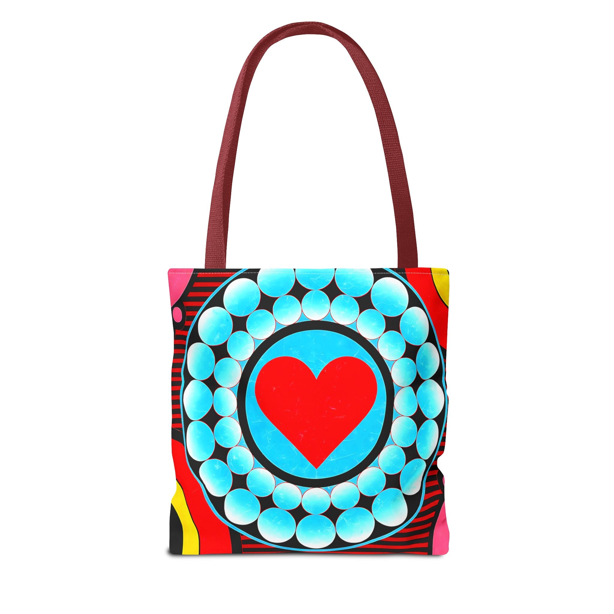 Colorful Heart Pattern Tote Bag - Perfect for Love and Festivals