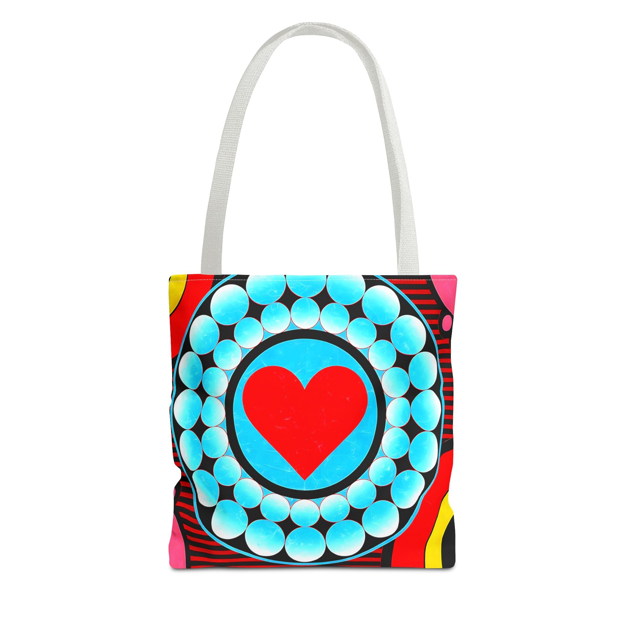 Colorful Heart Pattern Tote Bag - Perfect for Love and Festivals