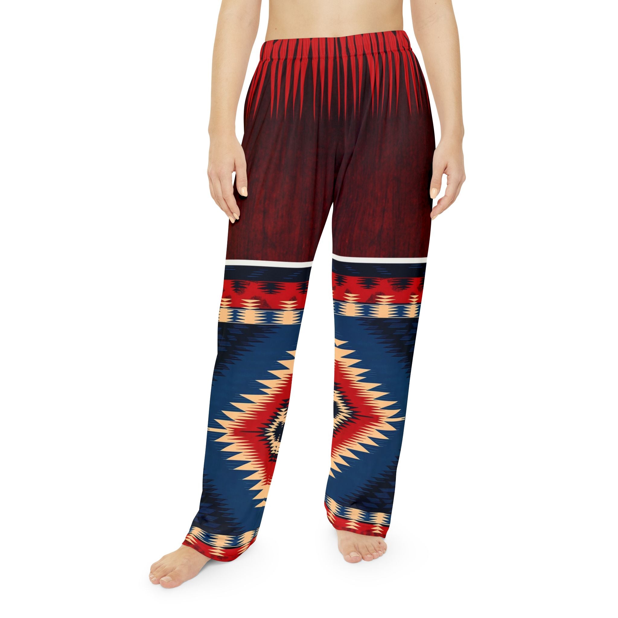 Cozy Bohemian Women's Pajama Pants - Colorful Ethnic Print for Relaxation & Sleep