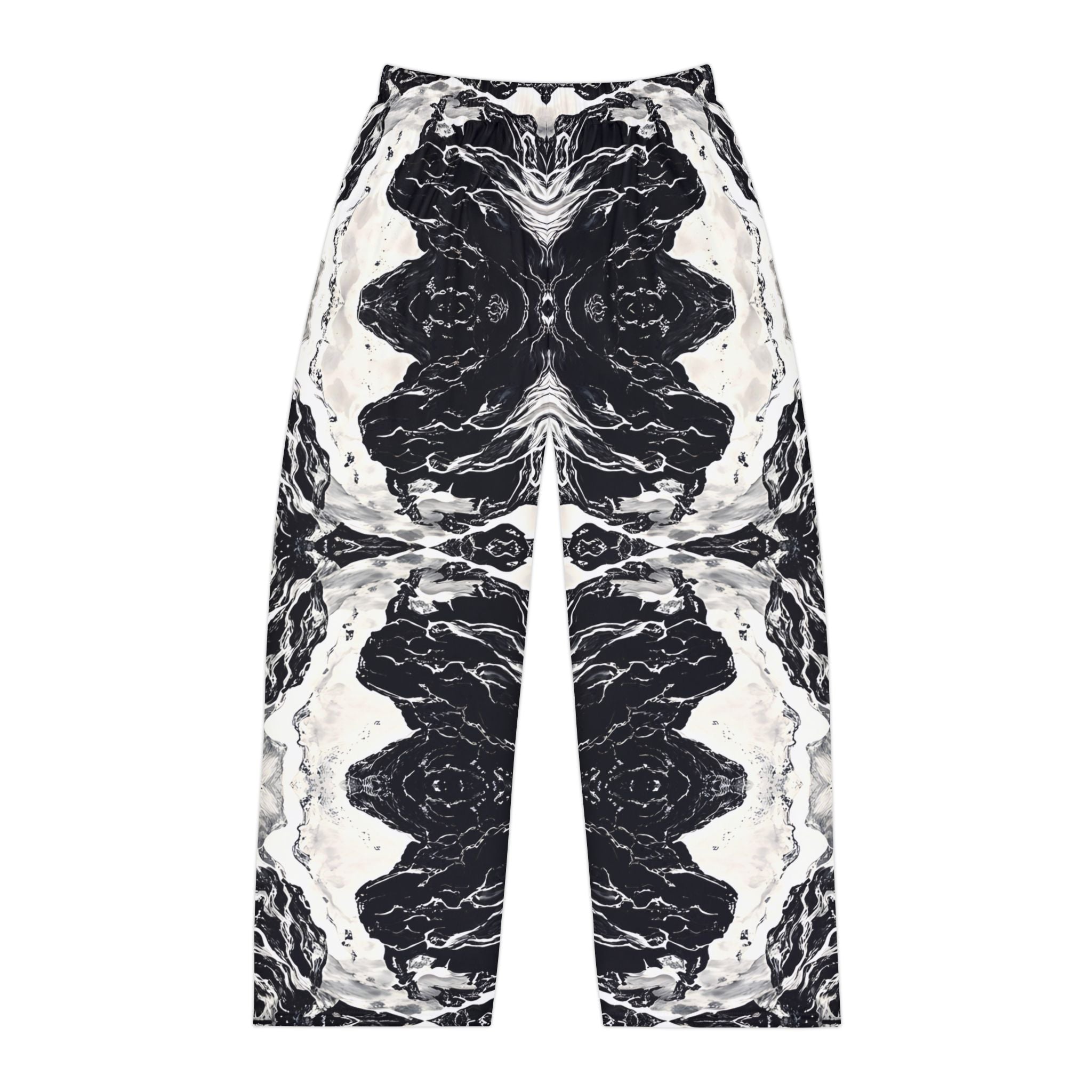 Stylish Men's Pajama Pants - Abstract Black and White Pattern for Comfort and Relaxation