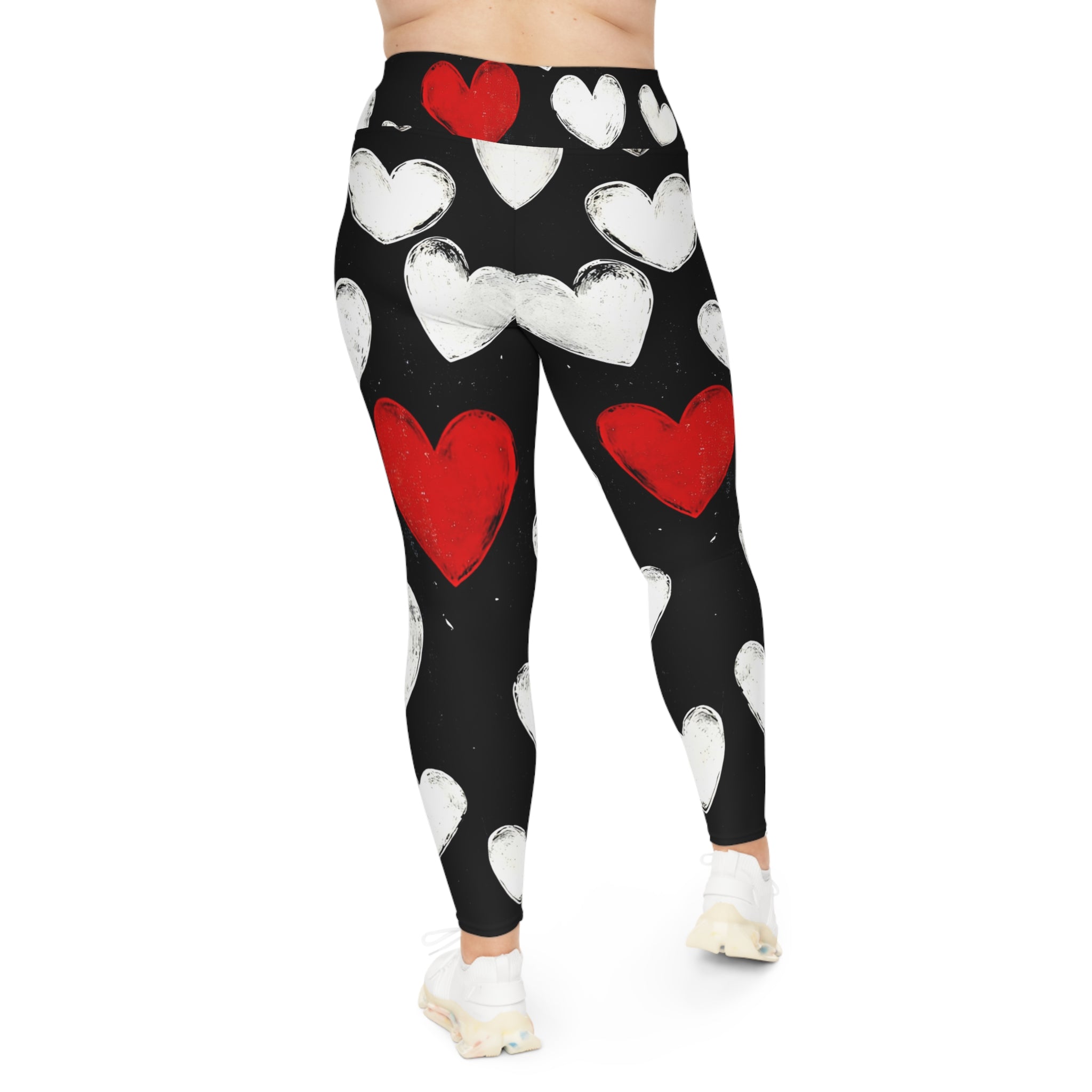 Heart Pattern Plus Size Leggings for Comfort and Style