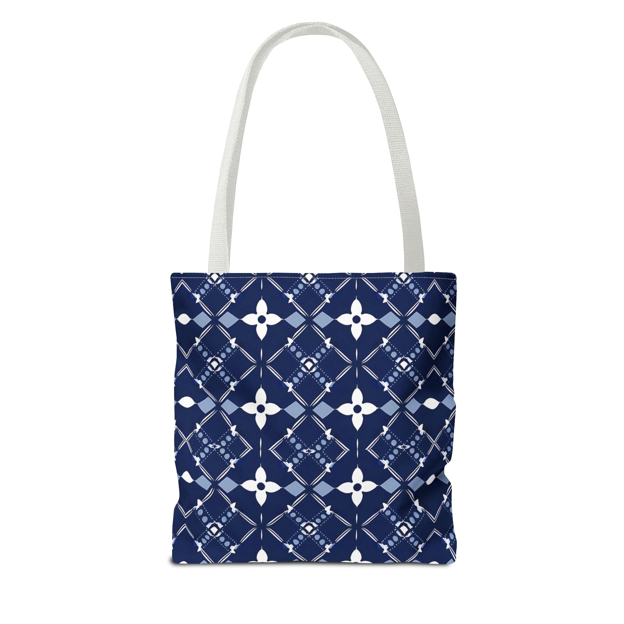 Navy Floral Pattern Tote Bag - Stylish & Versatile for Everyday Use