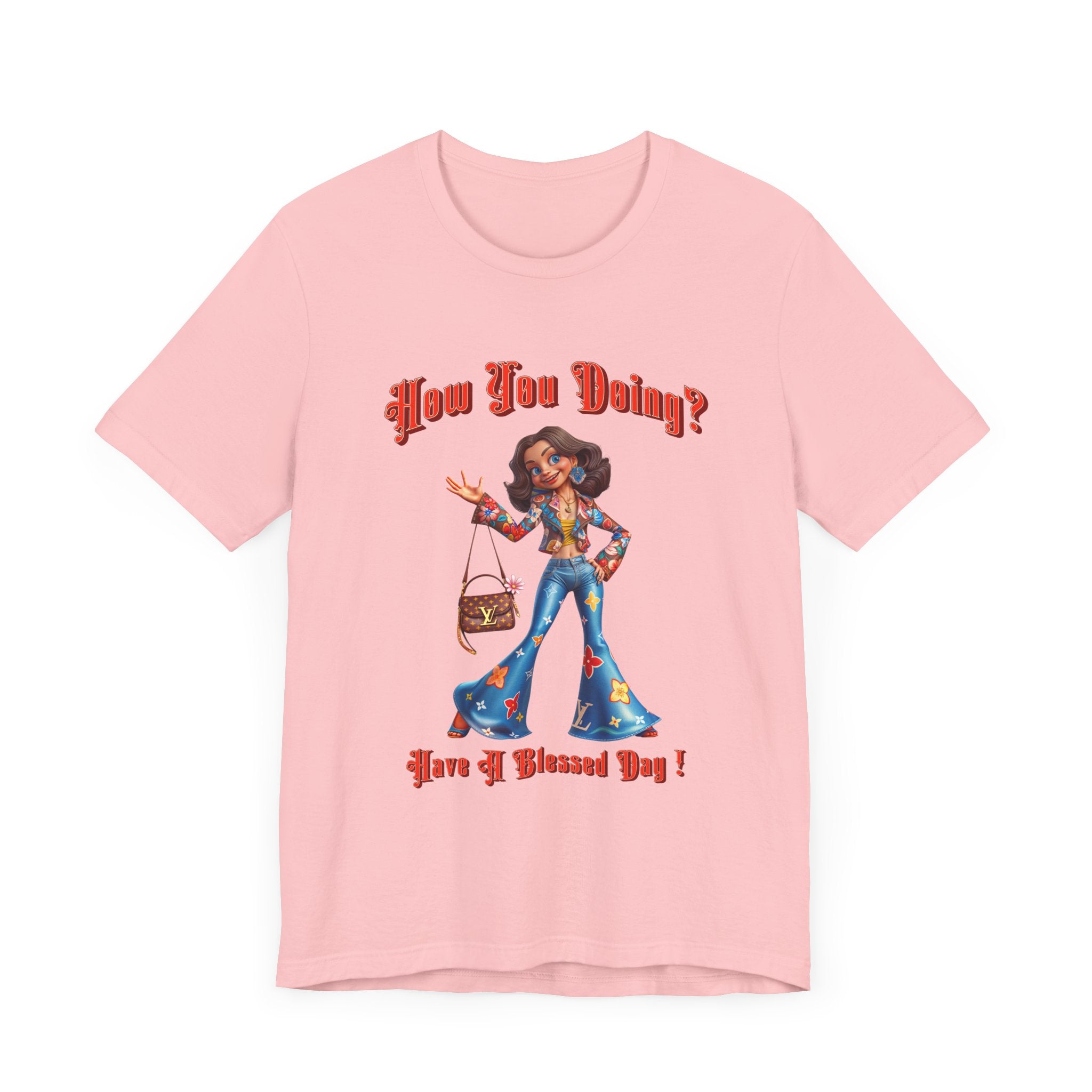 How You Doing Unisex Tee - Happy Young Lady Greeting Design