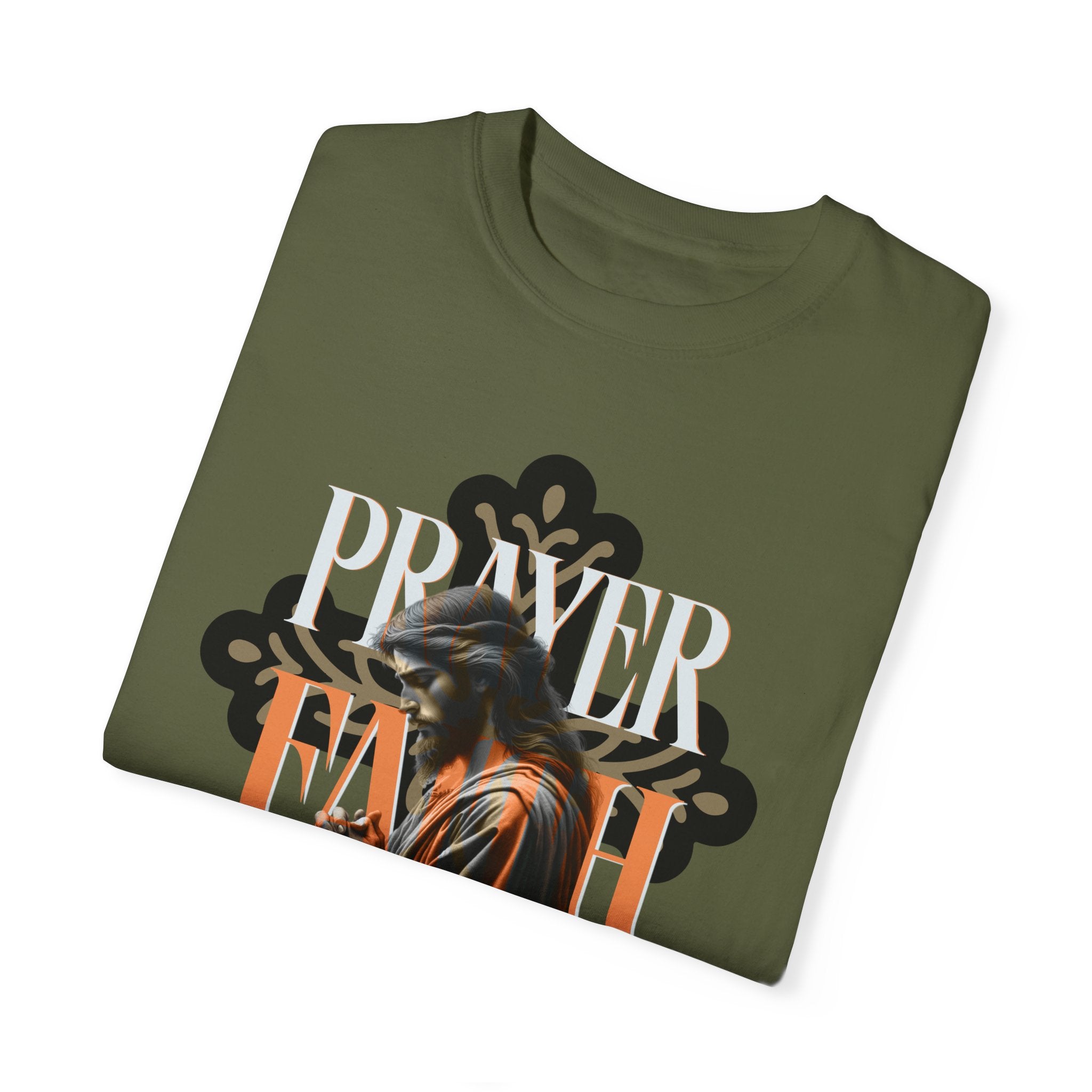 Garment-Dyed Faith & Unity T-Shirt - Prayer Design