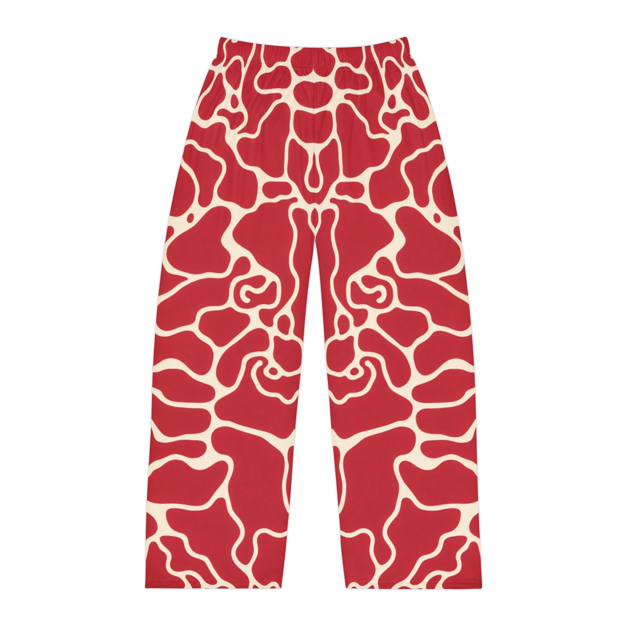 Red Abstract Men's Pajama Pants for Relaxation & Lounging