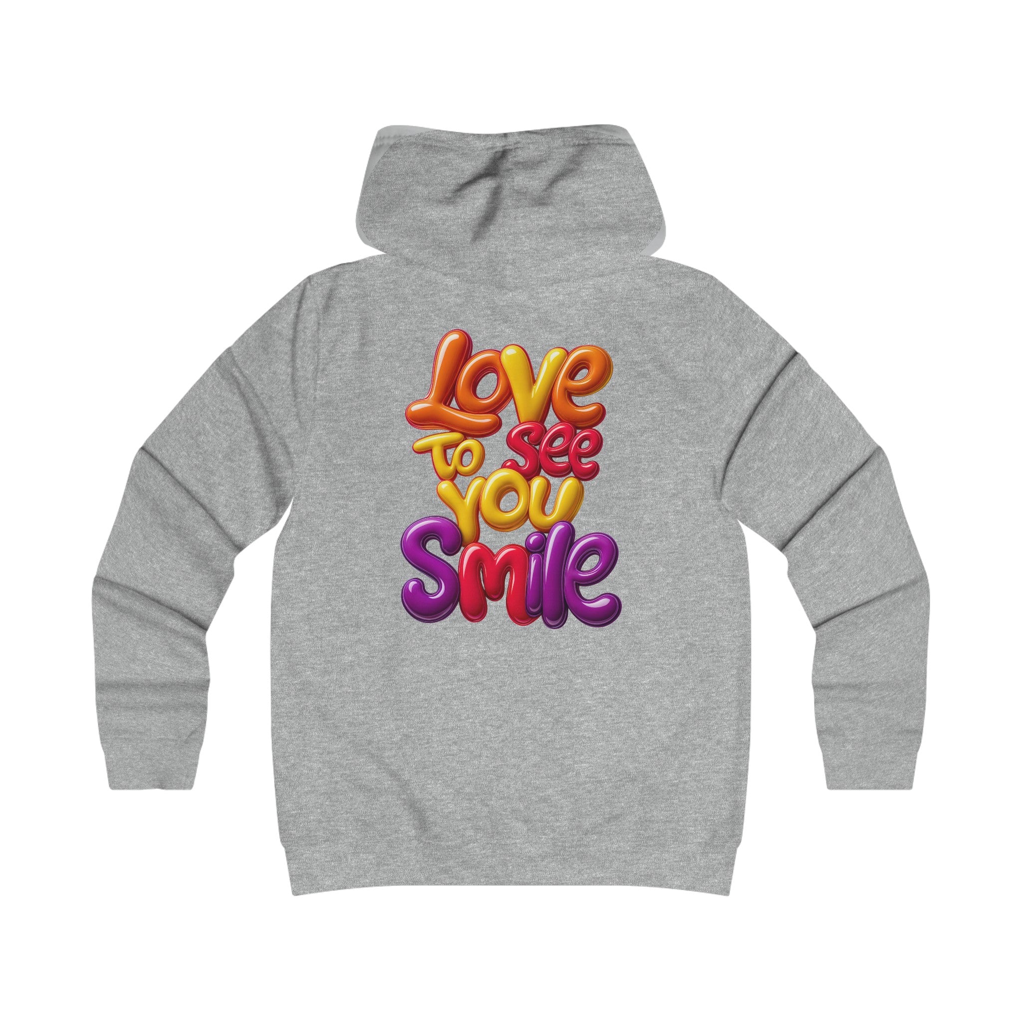 Girlie College Hoodie: 3D. Love to see you smile