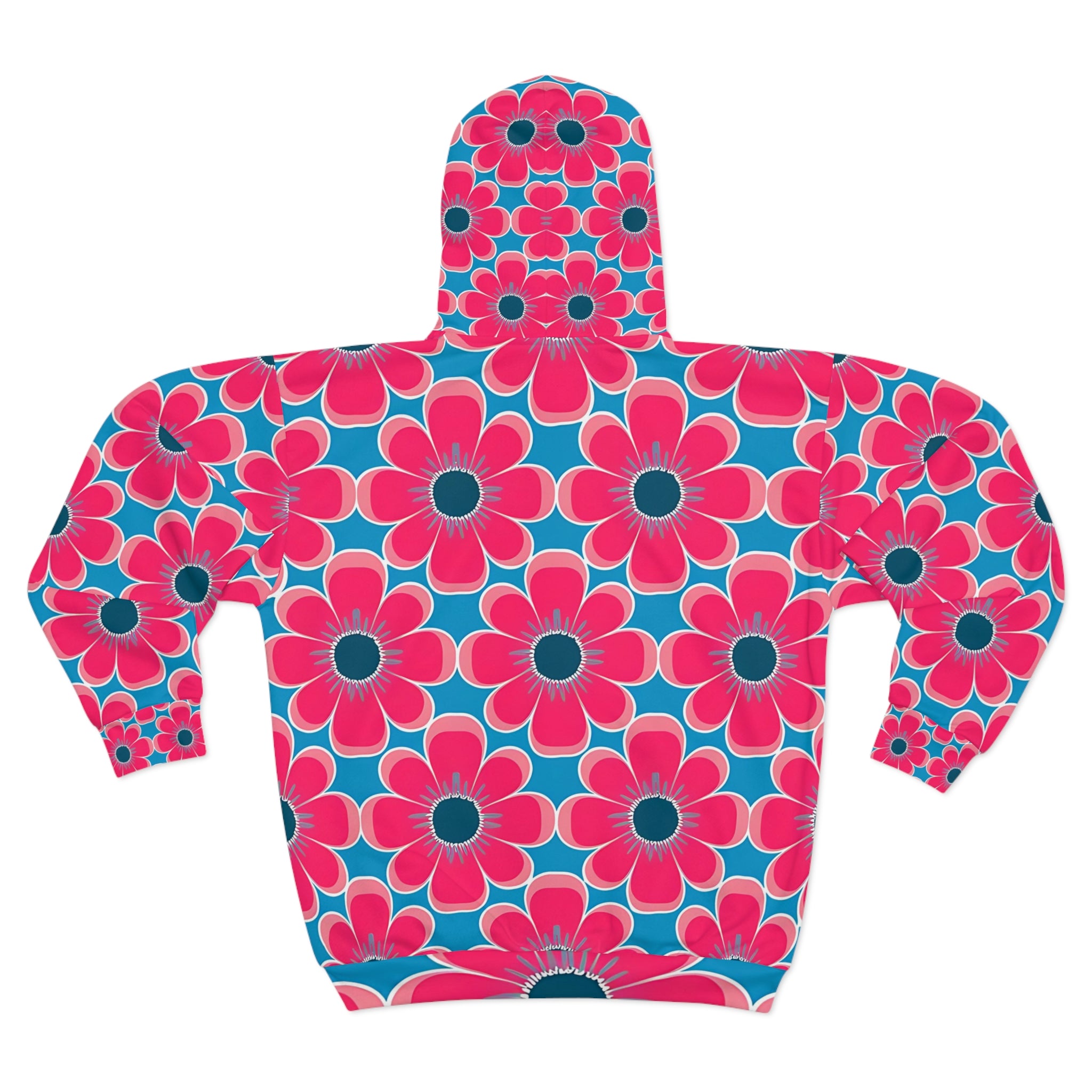 Vibrant Floral Unisex Zip Hoodie - Colorful Pattern for Spring and Everyday Wear