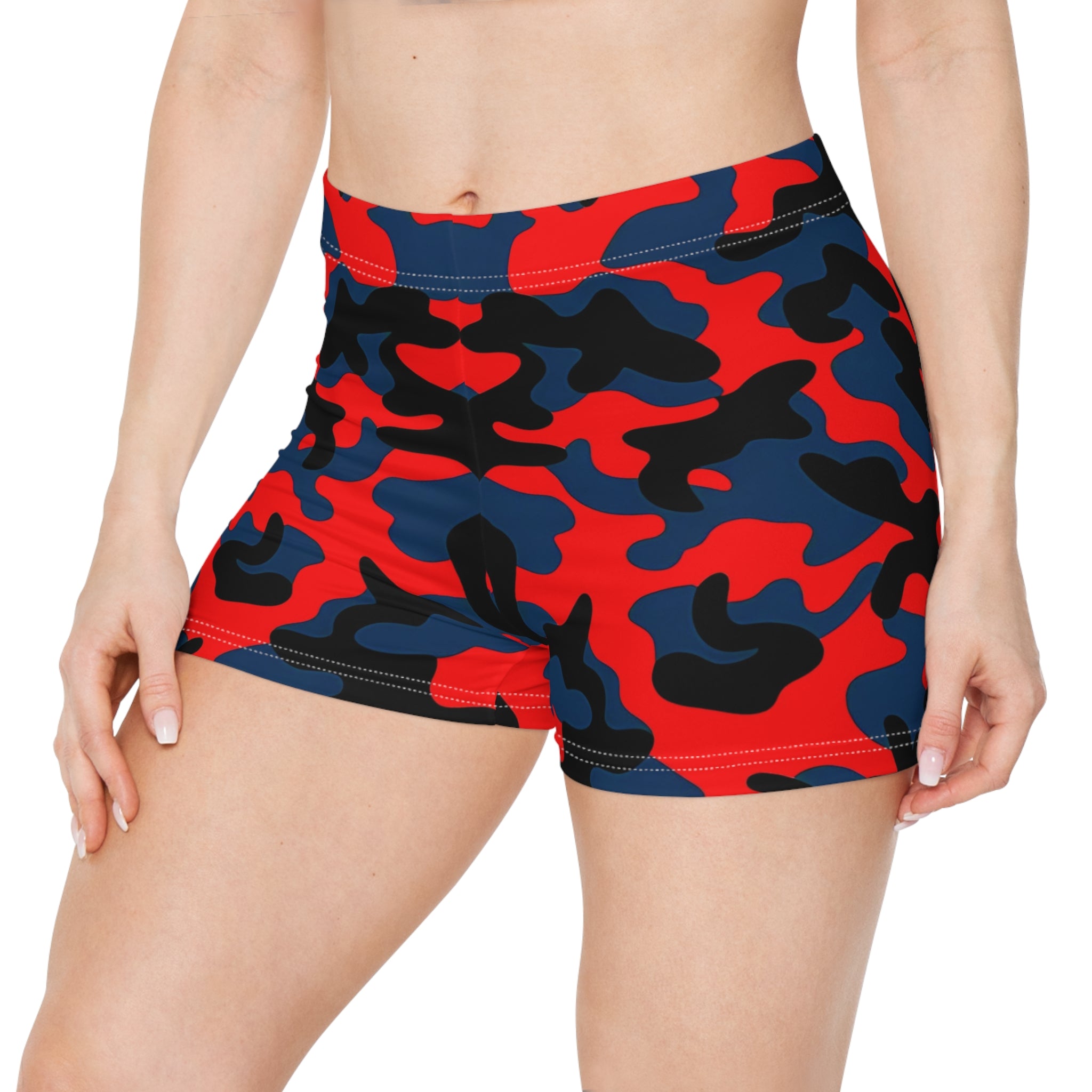 Women’s Camo Print Shorts - Vibrant Activewear for Summer Fun