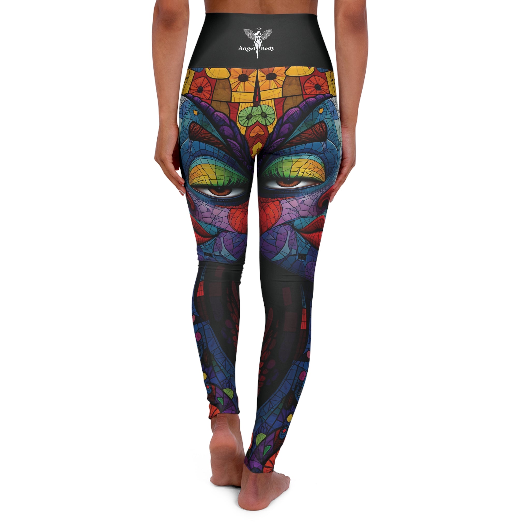 New Custom design High Waisted Yoga Leggings (AOP) Express your creativity by wearing Art