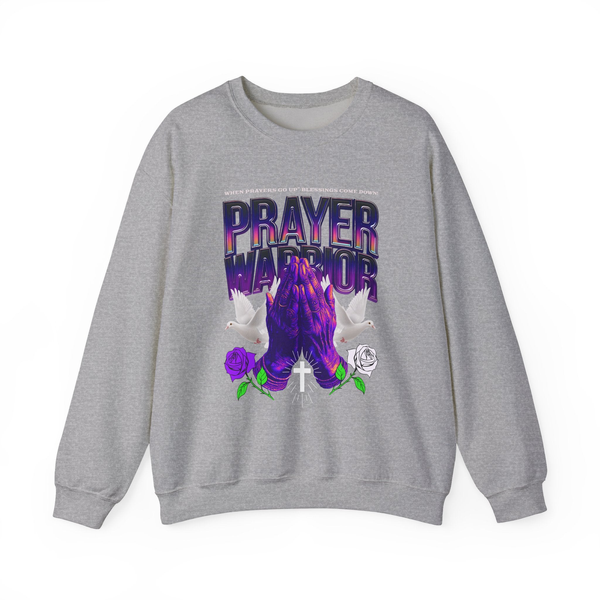 Prayer Warrior Crewneck Sweatshirt - Unisex Heavy Blend™ - Perfect for Spiritual Comfort