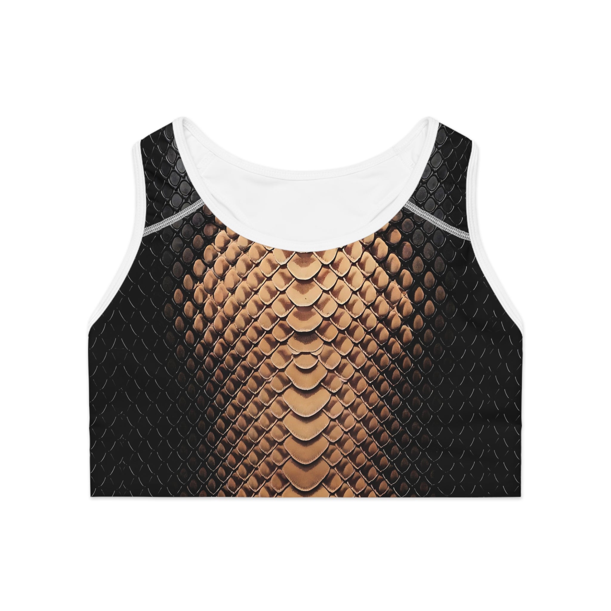 Stylish Snakeskin Sports Bra | Trendy Activewear for Fitness Lovers