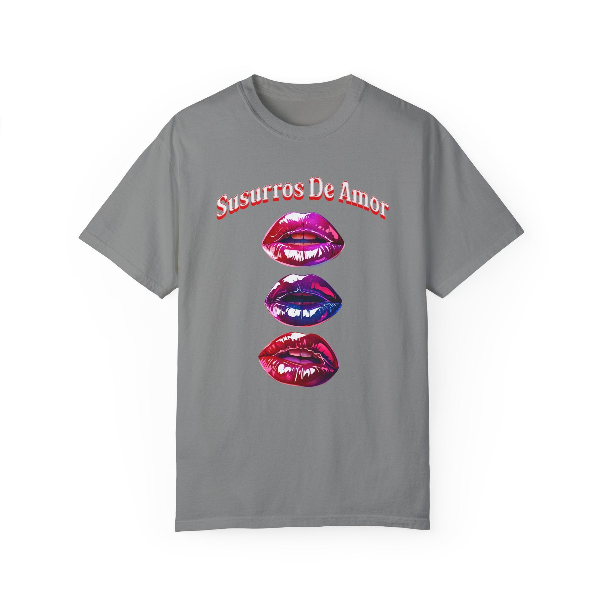 Woman's  Susurros De Amor Garment-Dyed T-Shirt for Love Enthusiasts