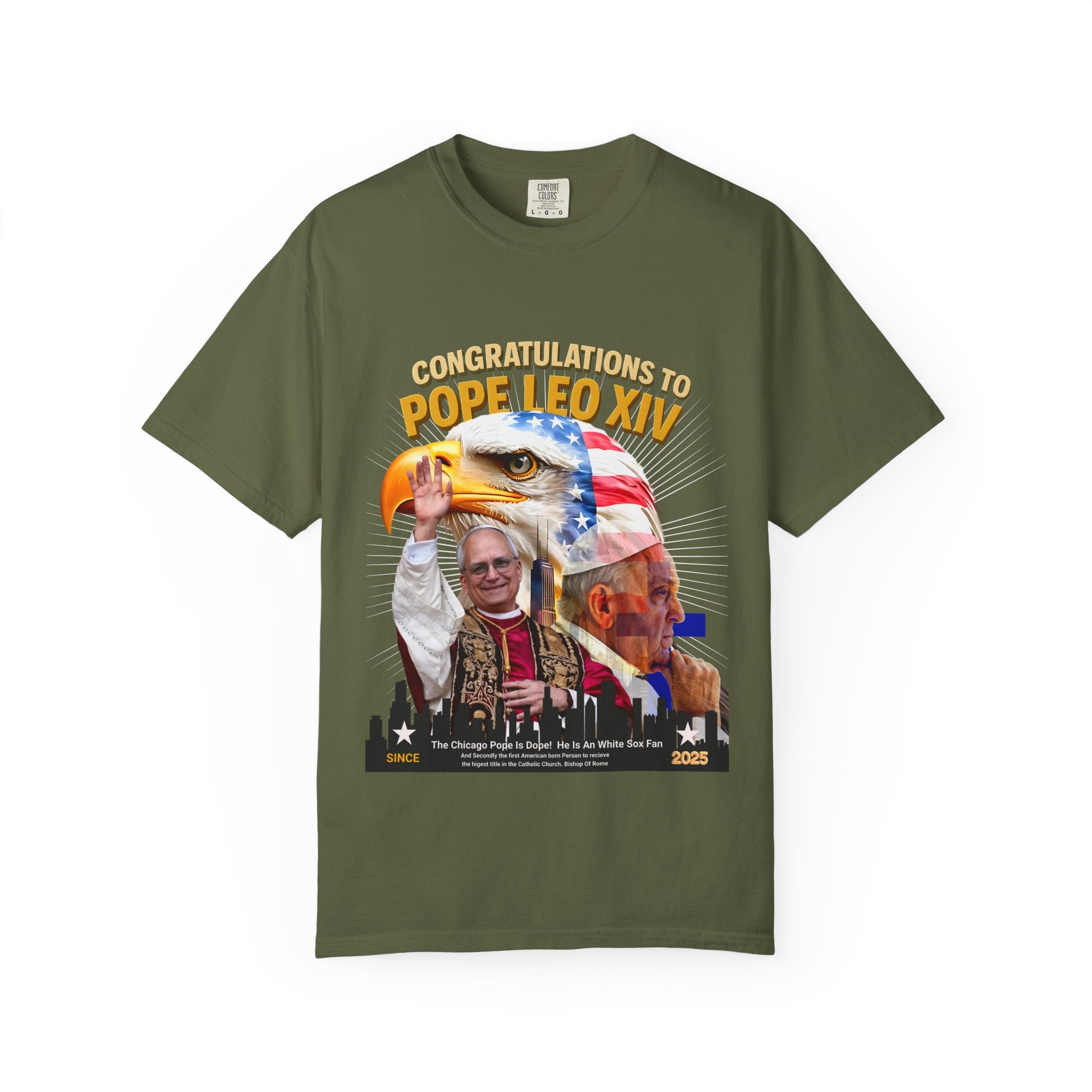 Pope Leo XIV Celebration T-Shirt - Unisex Garment-Dyed Tee - Angel Body
