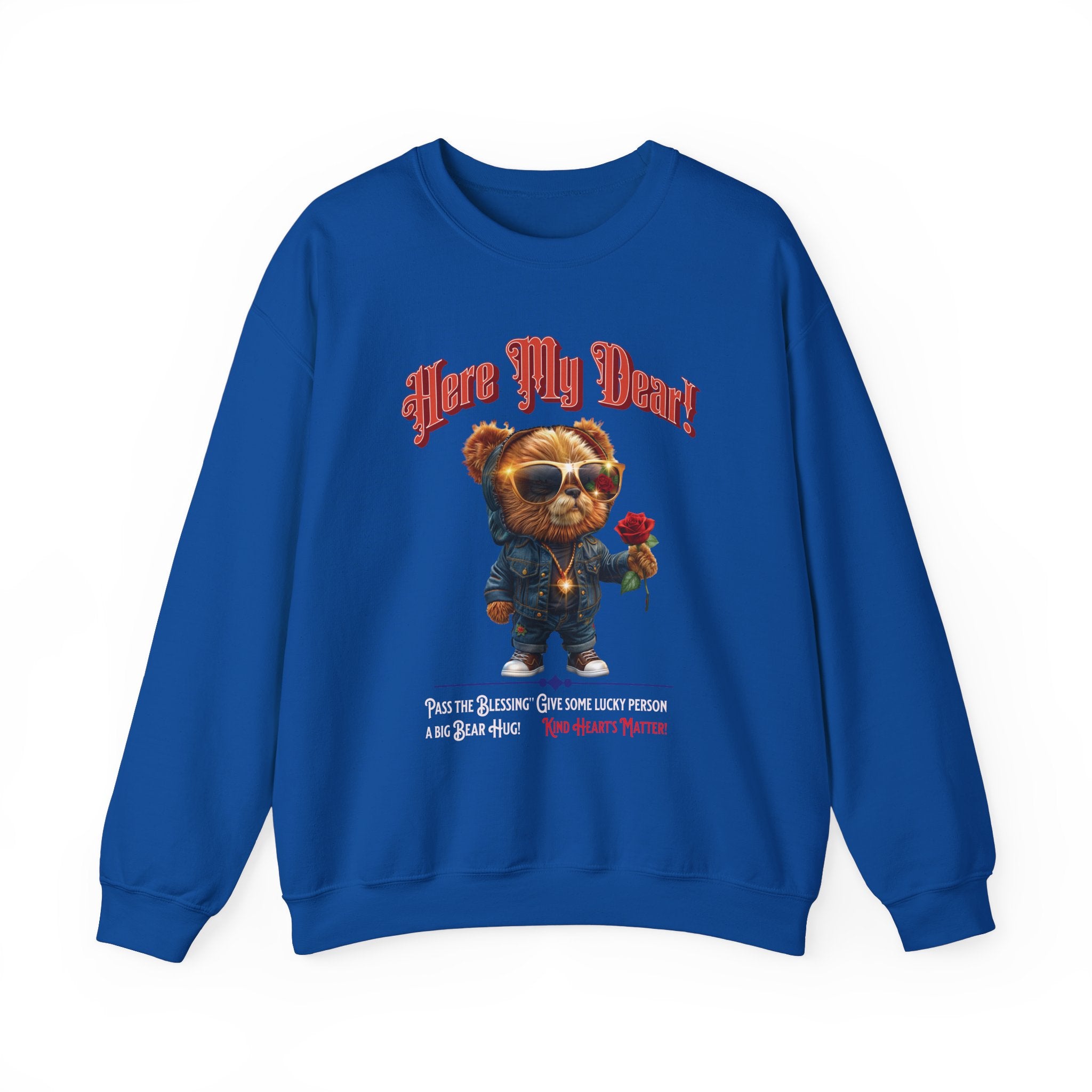 Here My Dear! Unisex Heavy Blend™ Crewneck Sweatshirt - Cozy & Trendy Gift for Animal Lovers