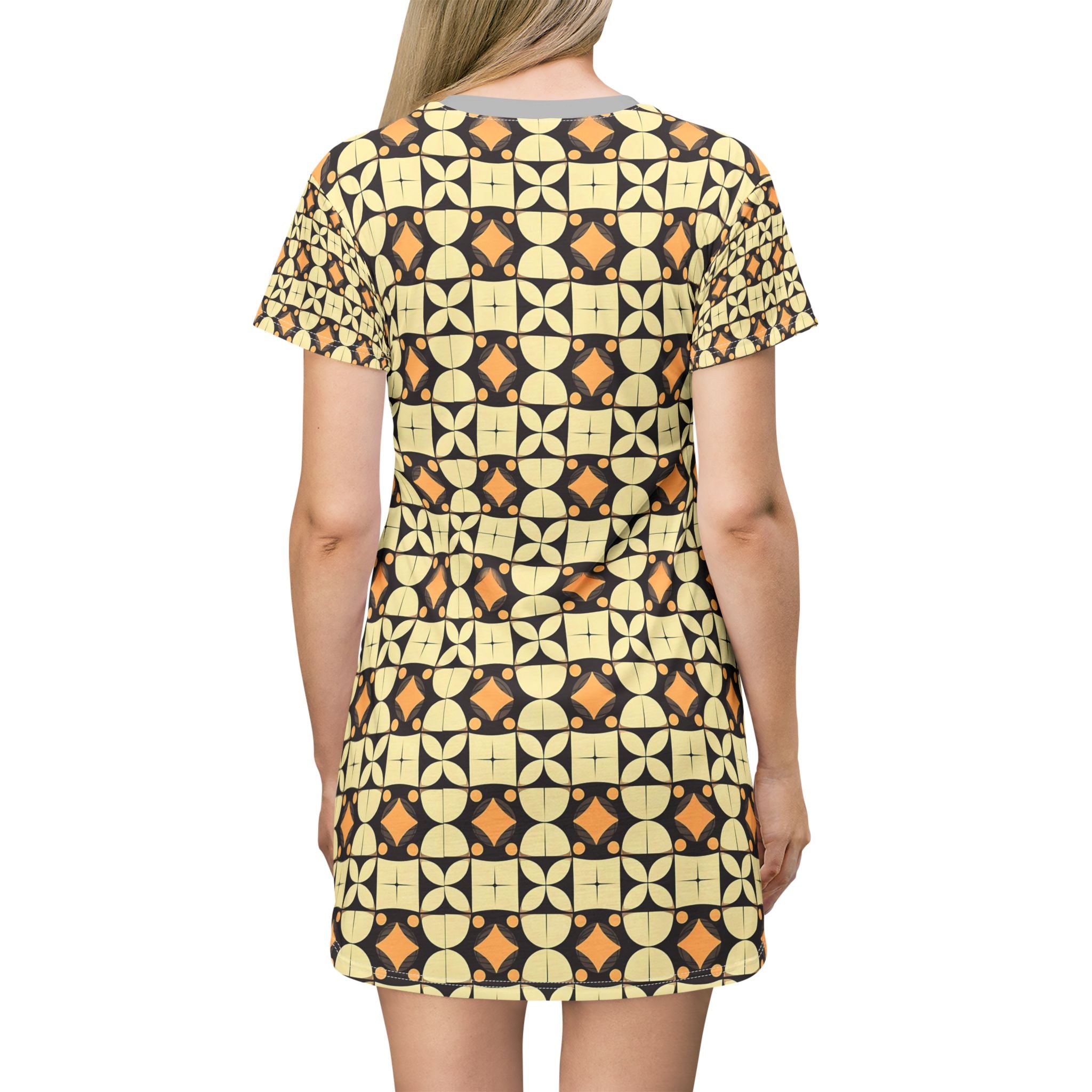 Boho Pattern T-Shirt Dress - Vintage Vibes for Everyday Comfort