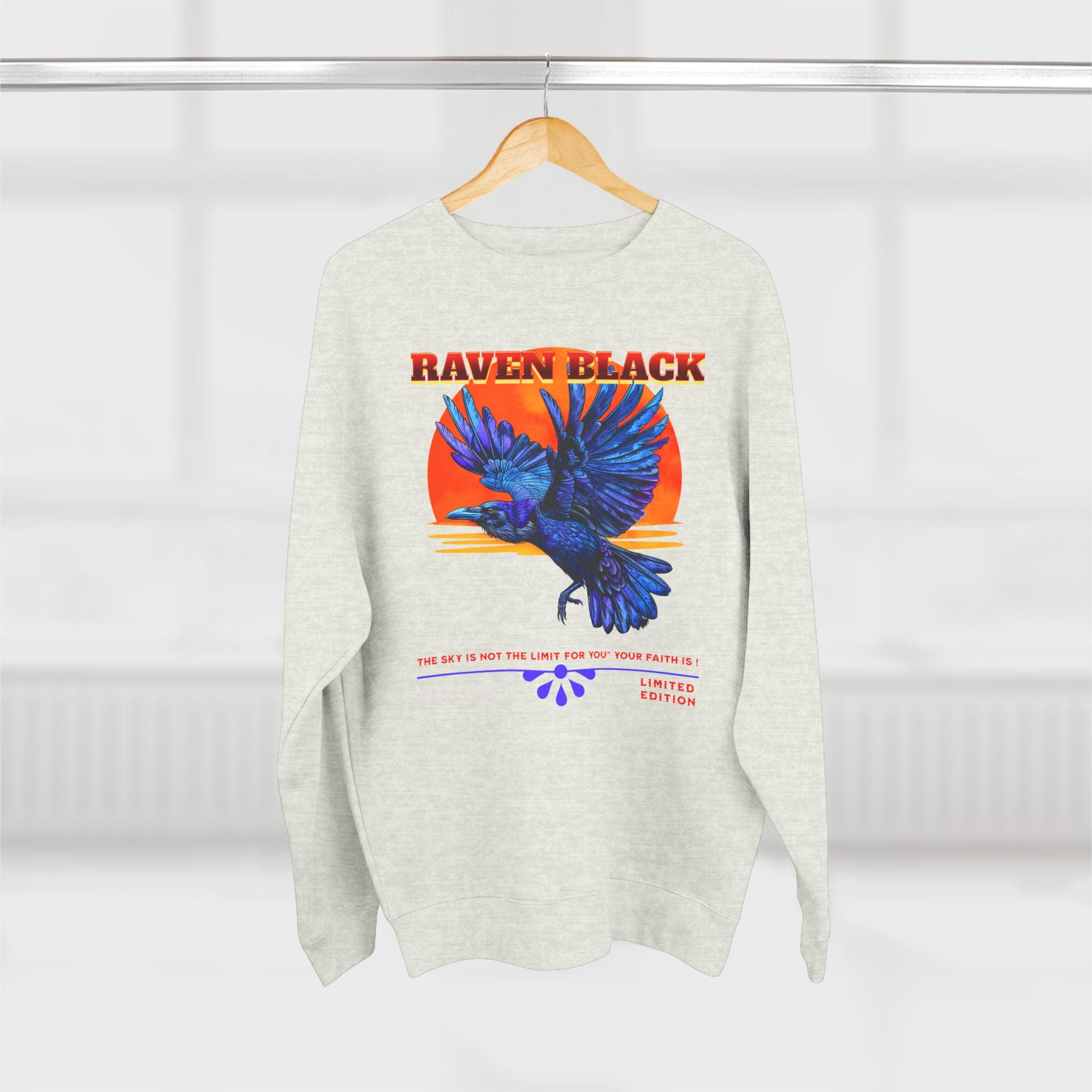 Unisex Crewneck Sweatshirt: Raven Black - Angel Body