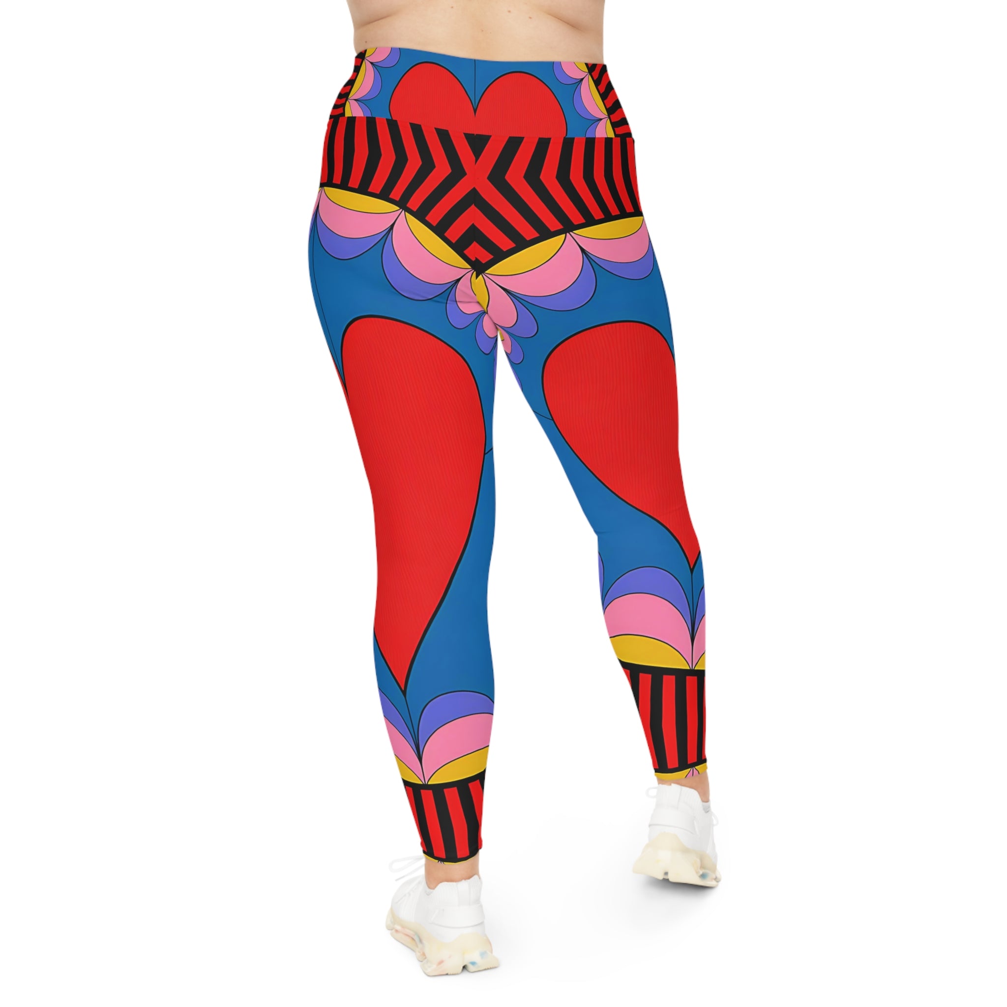 New Custom design Heart Print Plus Size Leggings - Stylish & Comfortable Activewear