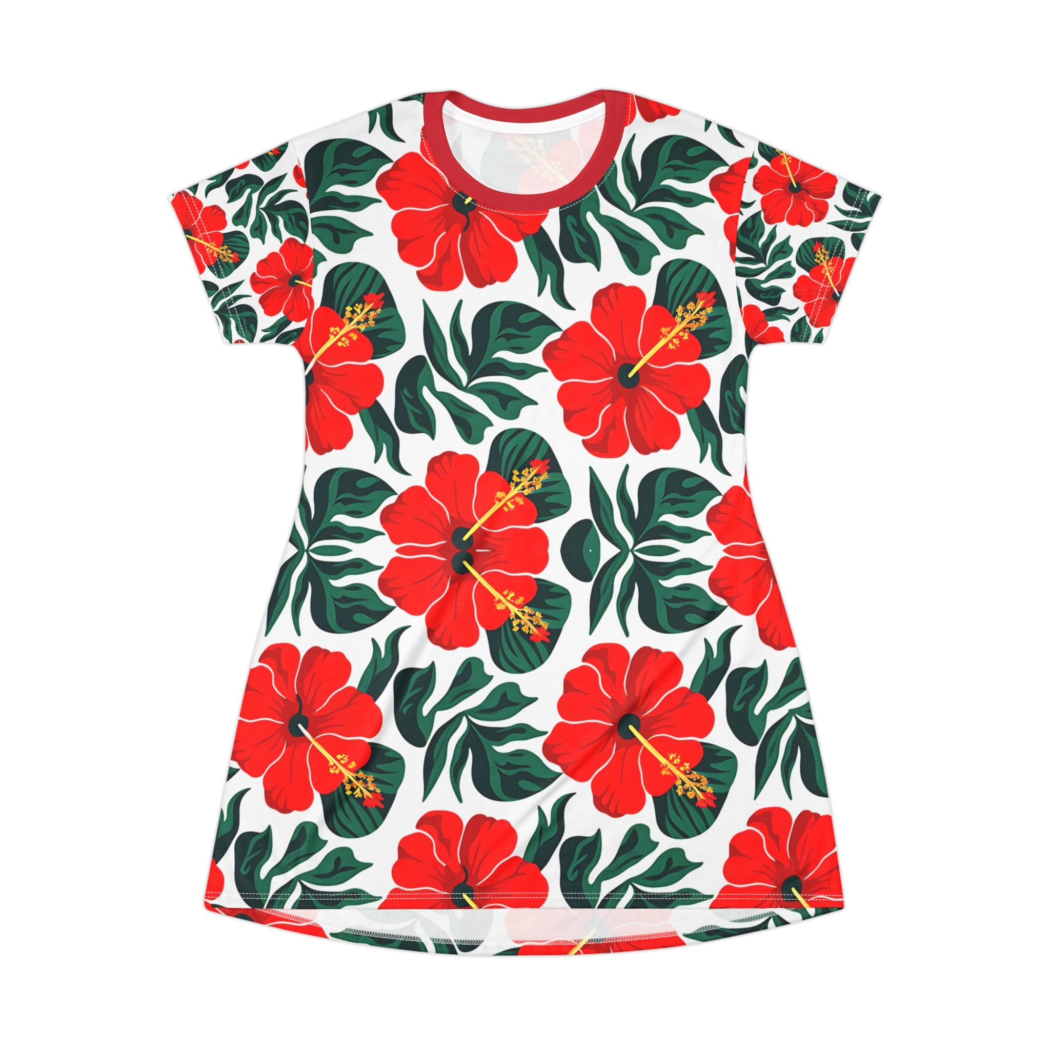 Tropical Floral T-Shirt Dress for Summer Style